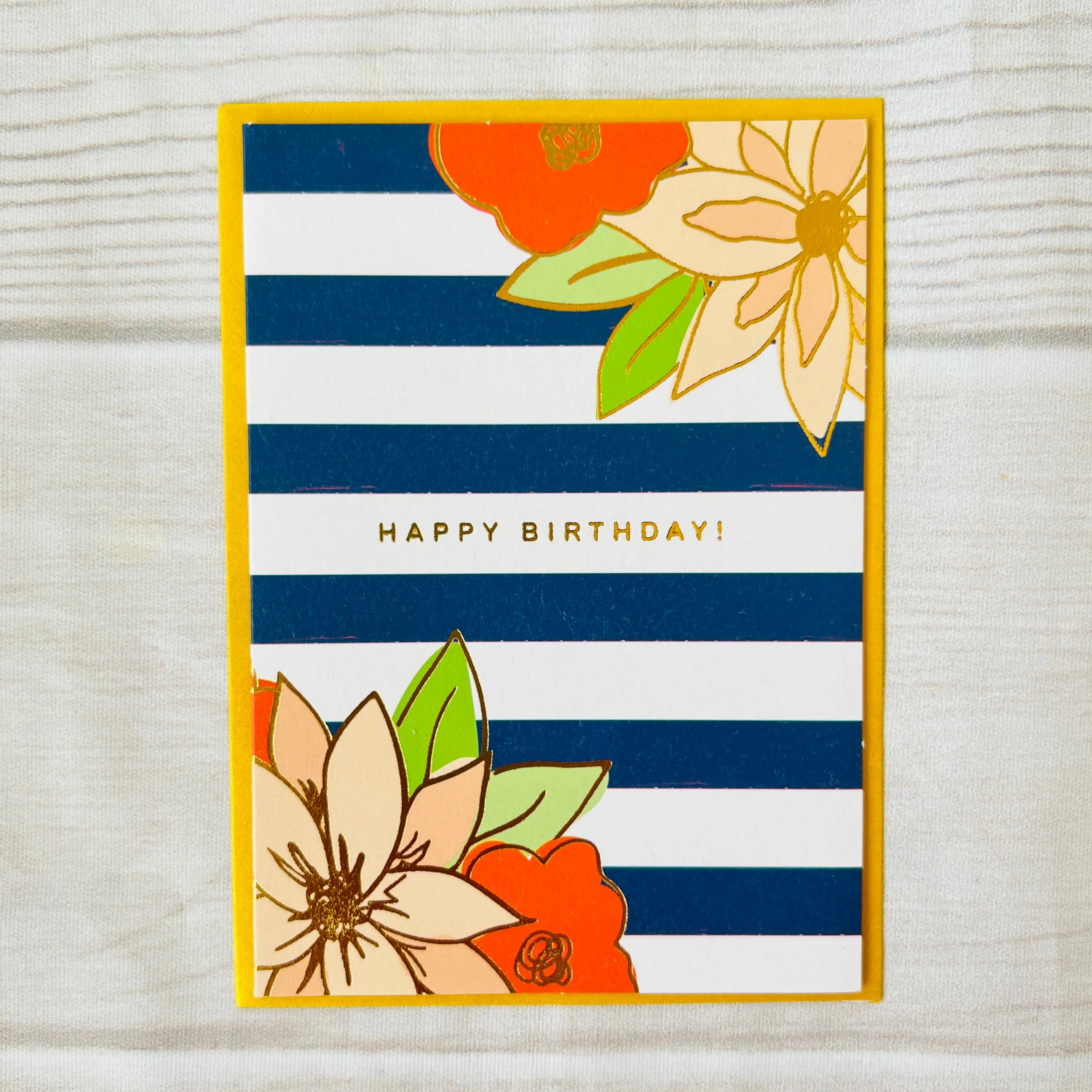 Happy Birthday Greeting Card with Gold Foiling