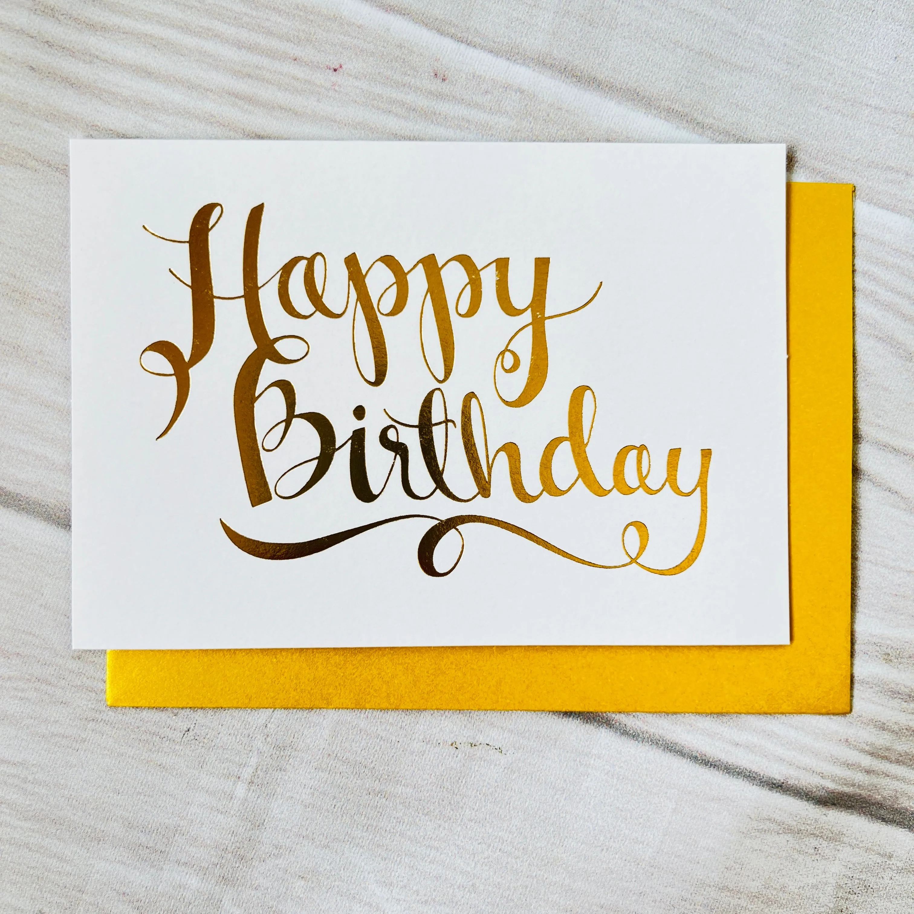 Happy Birthday Greeting Card with Gold Foiling