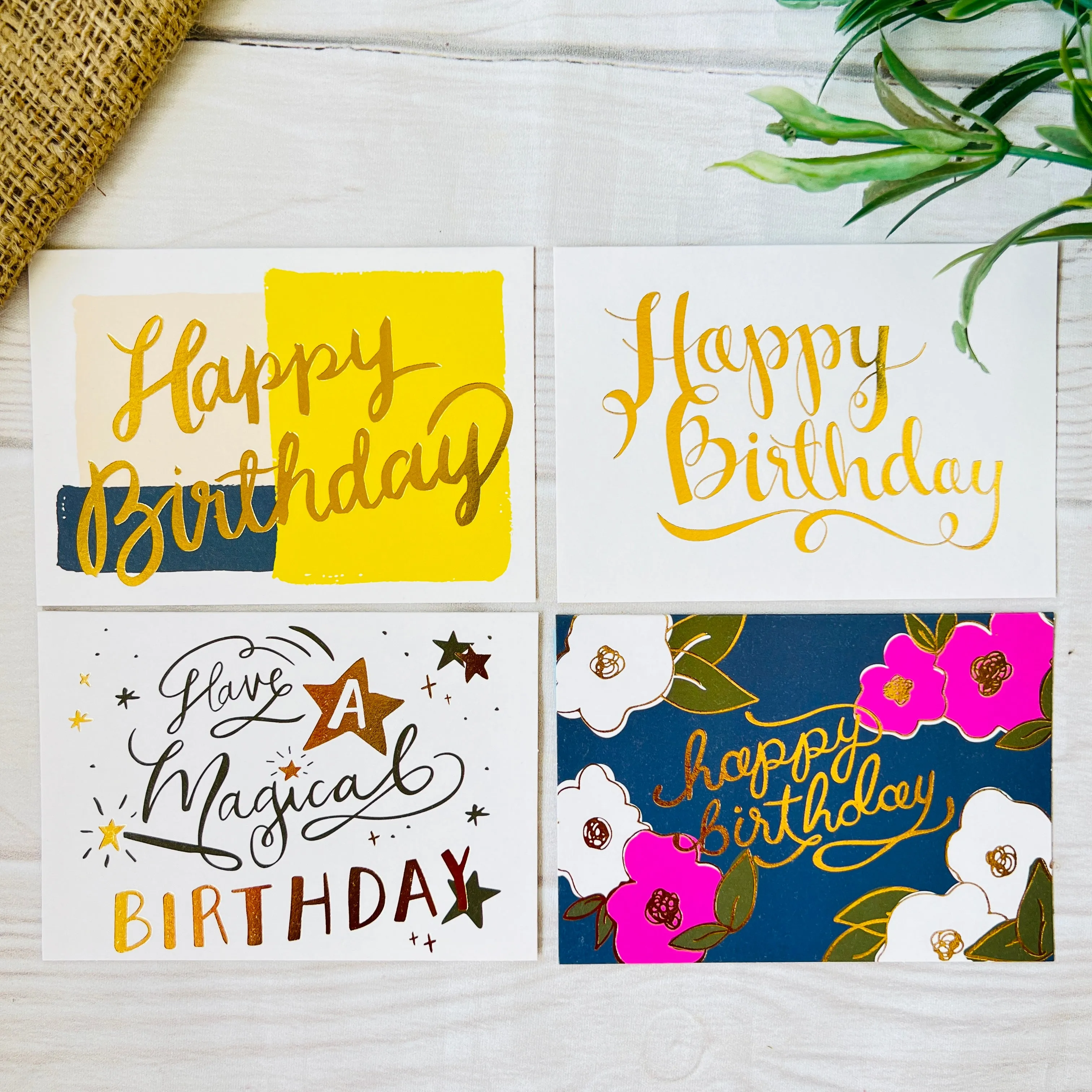 Happy Birthday Greeting Card with Gold Foiling