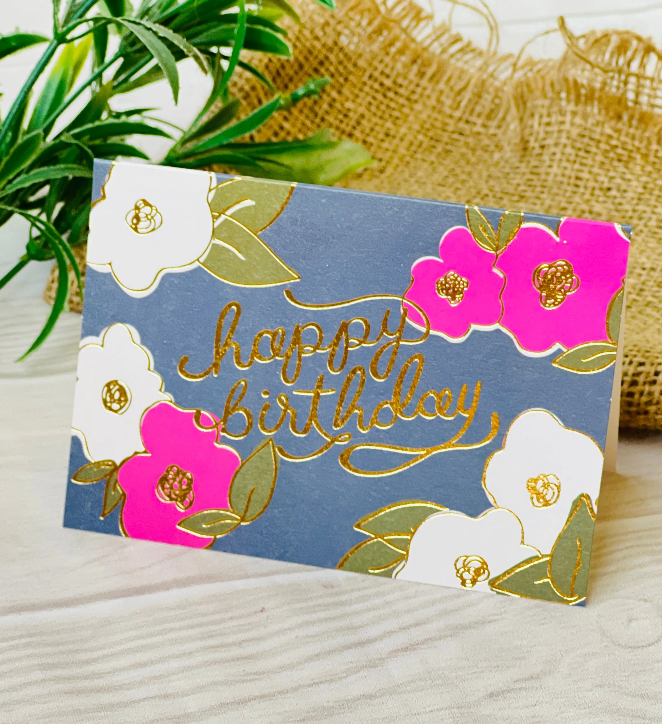 Happy Birthday Greeting Card with Gold Foiling