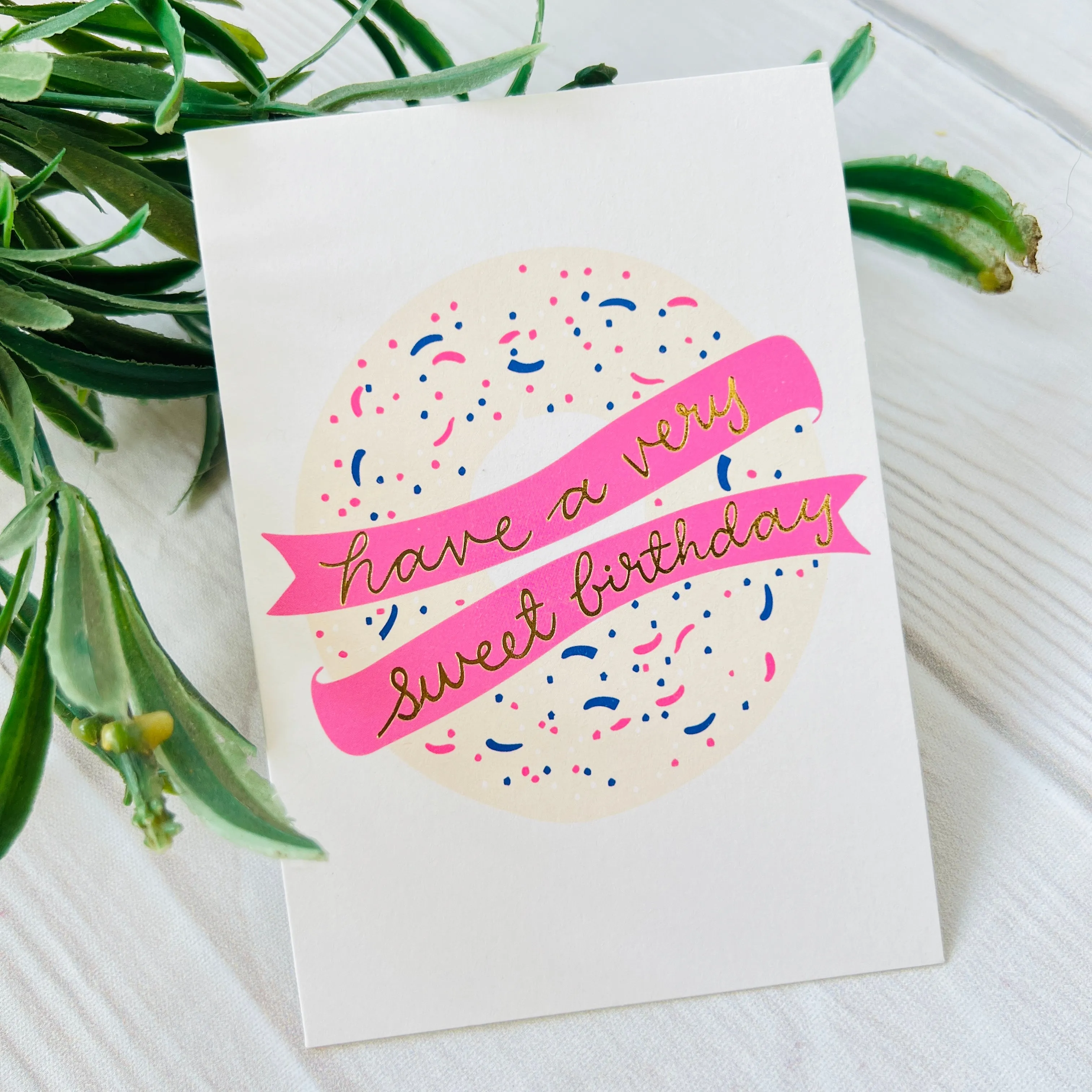Happy Birthday Greeting Card with Gold Foiling