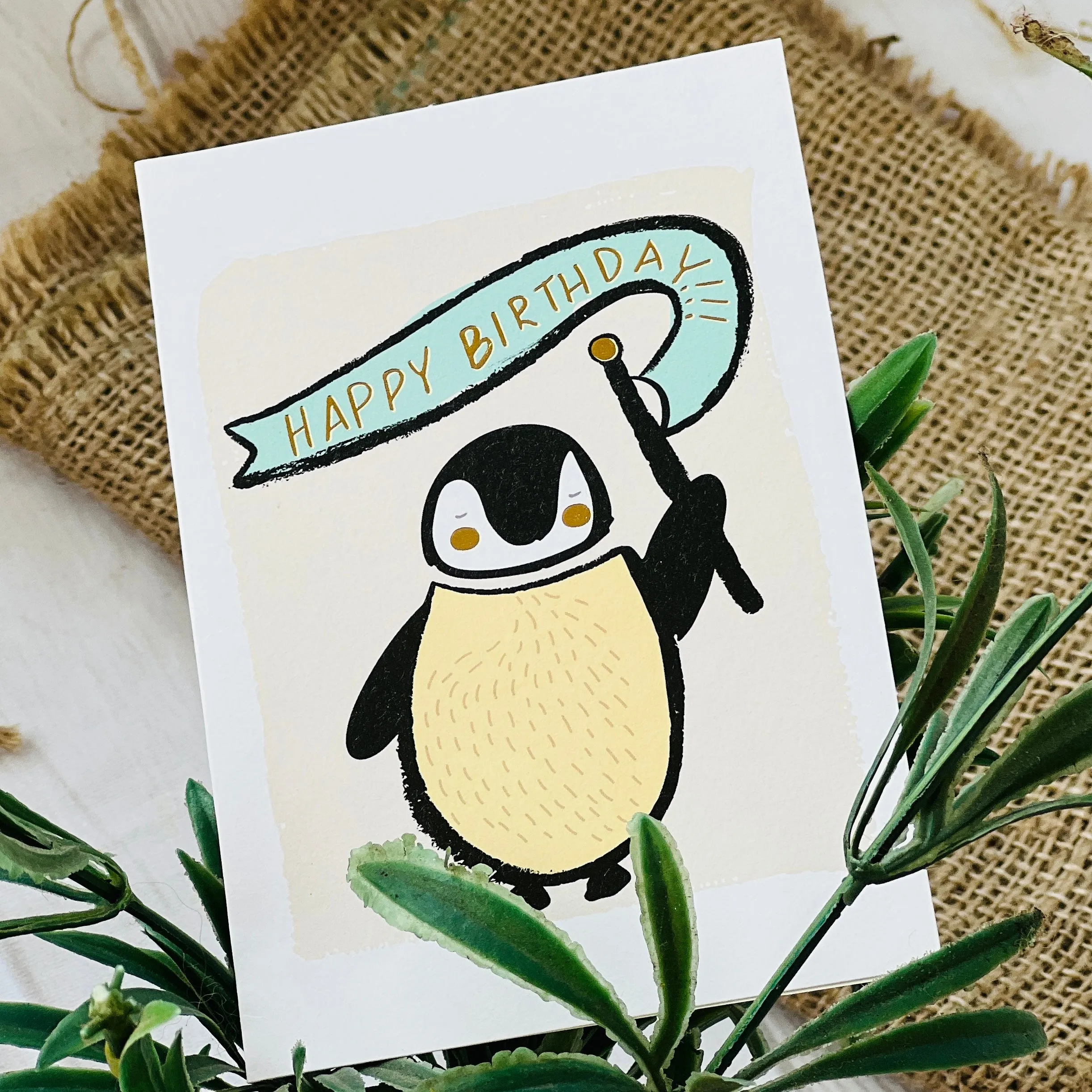 Happy Birthday Greeting Card with Gold Foiling