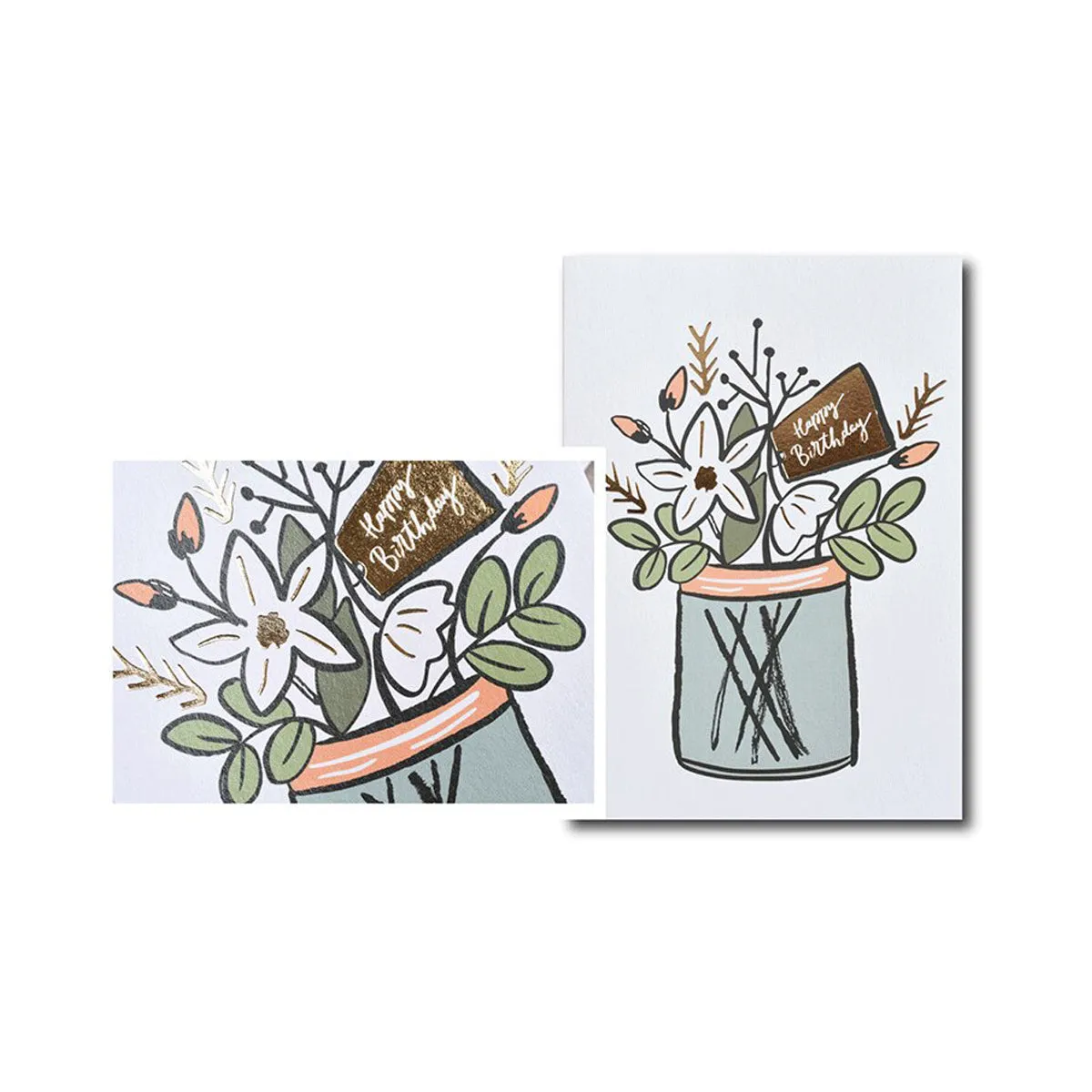 Happy Birthday Greeting Card with Gold Foiling