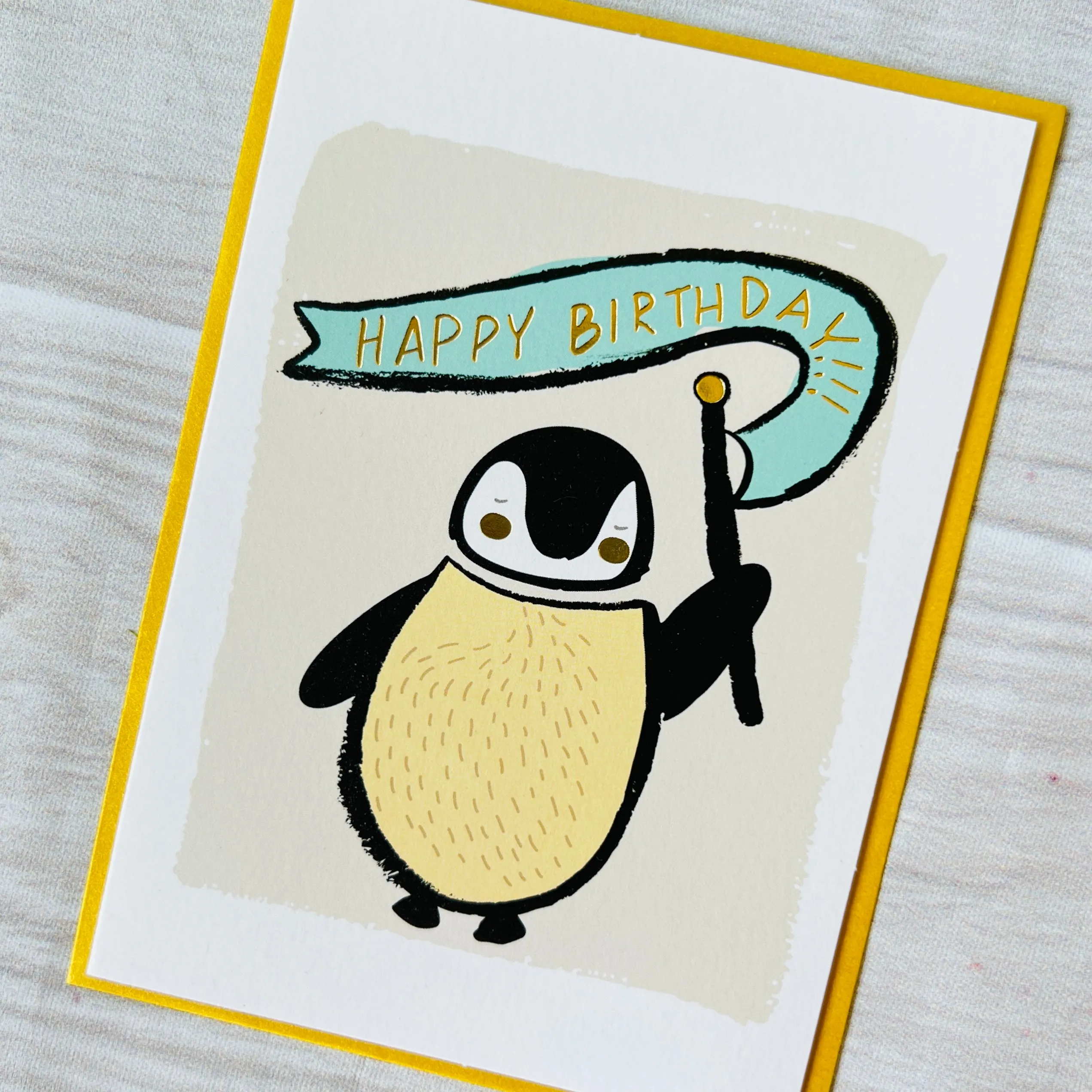 Happy Birthday Greeting Card with Gold Foiling