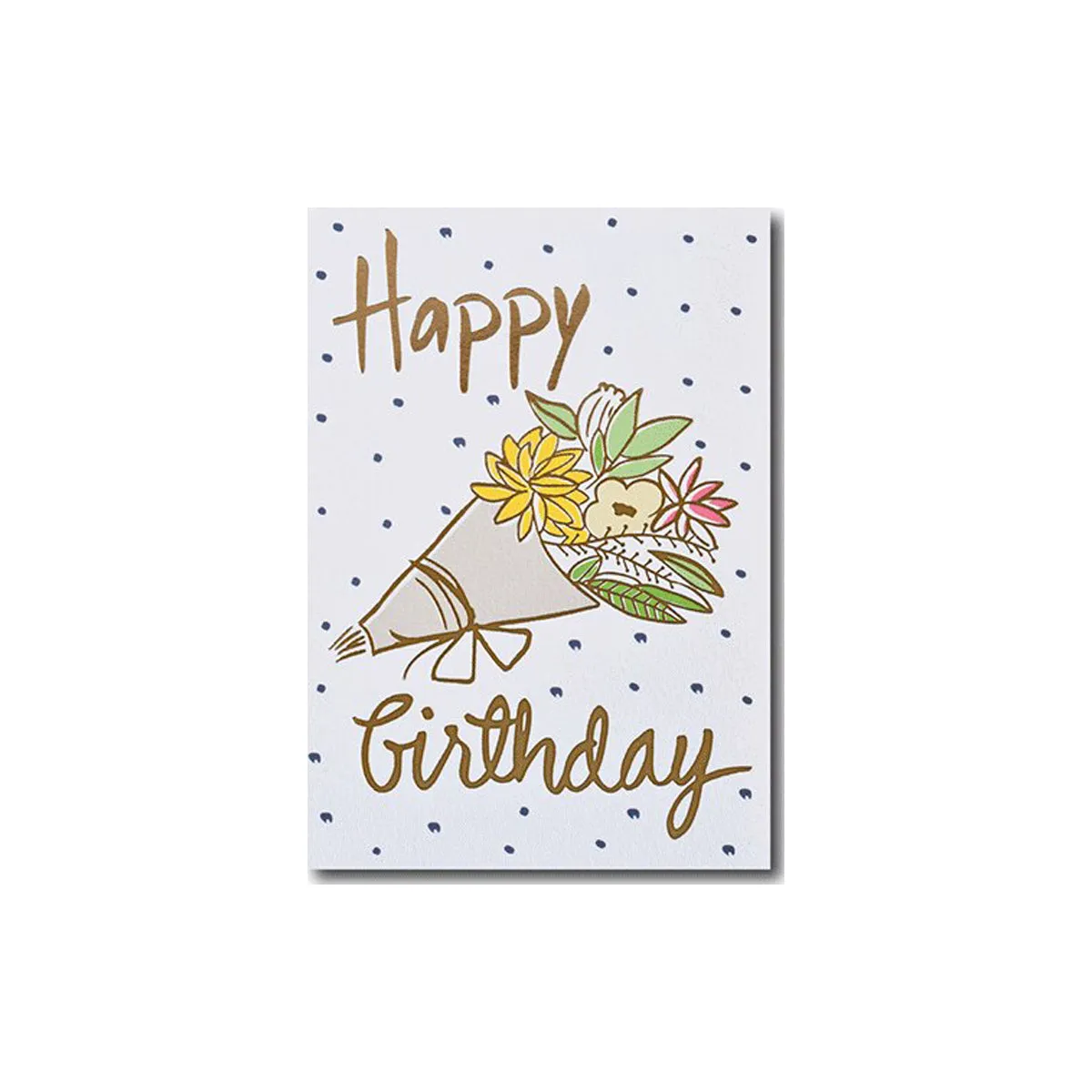 Happy Birthday Greeting Card with Gold Foiling