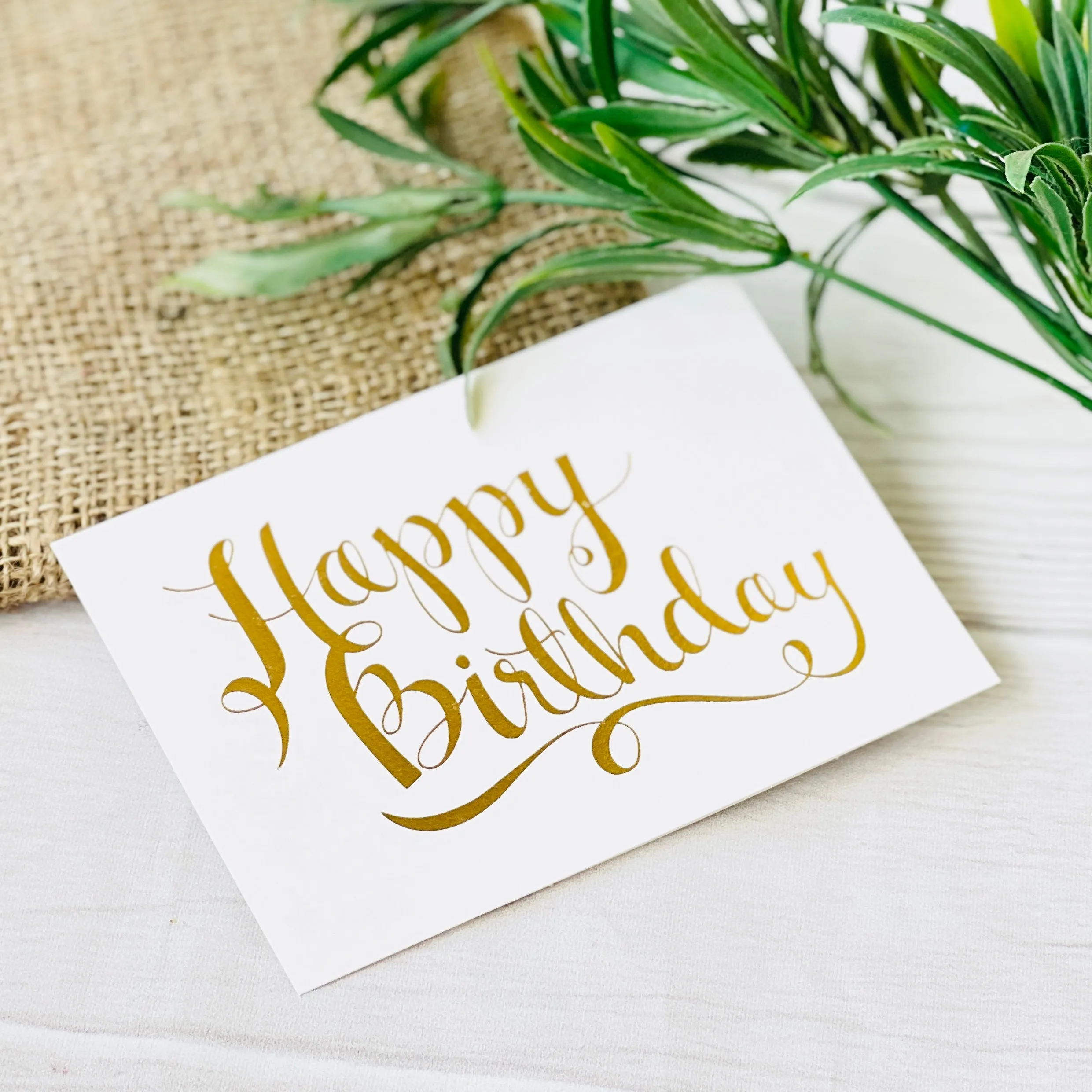 Happy Birthday Greeting Card with Gold Foiling