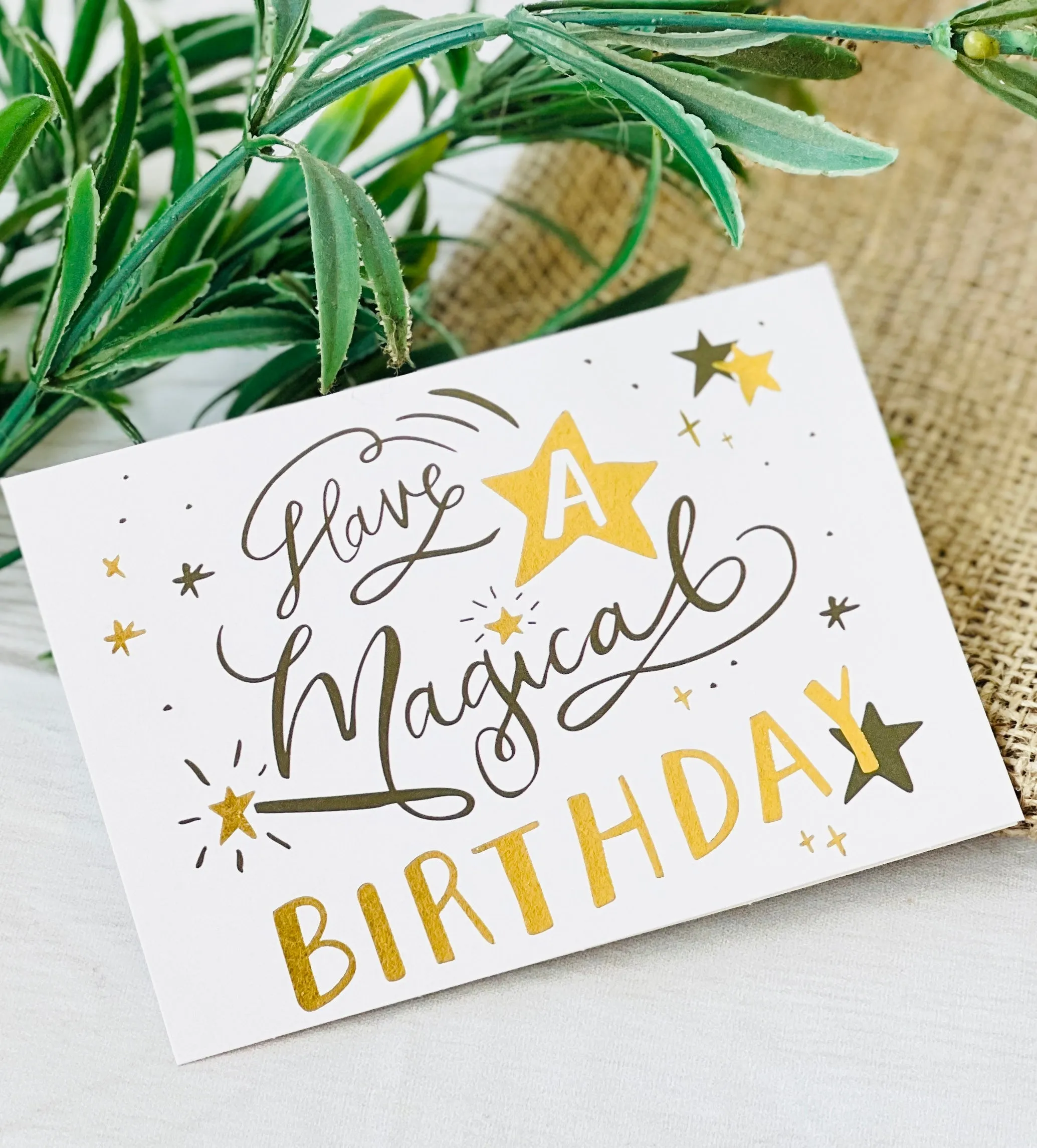 Happy Birthday Greeting Card with Gold Foiling