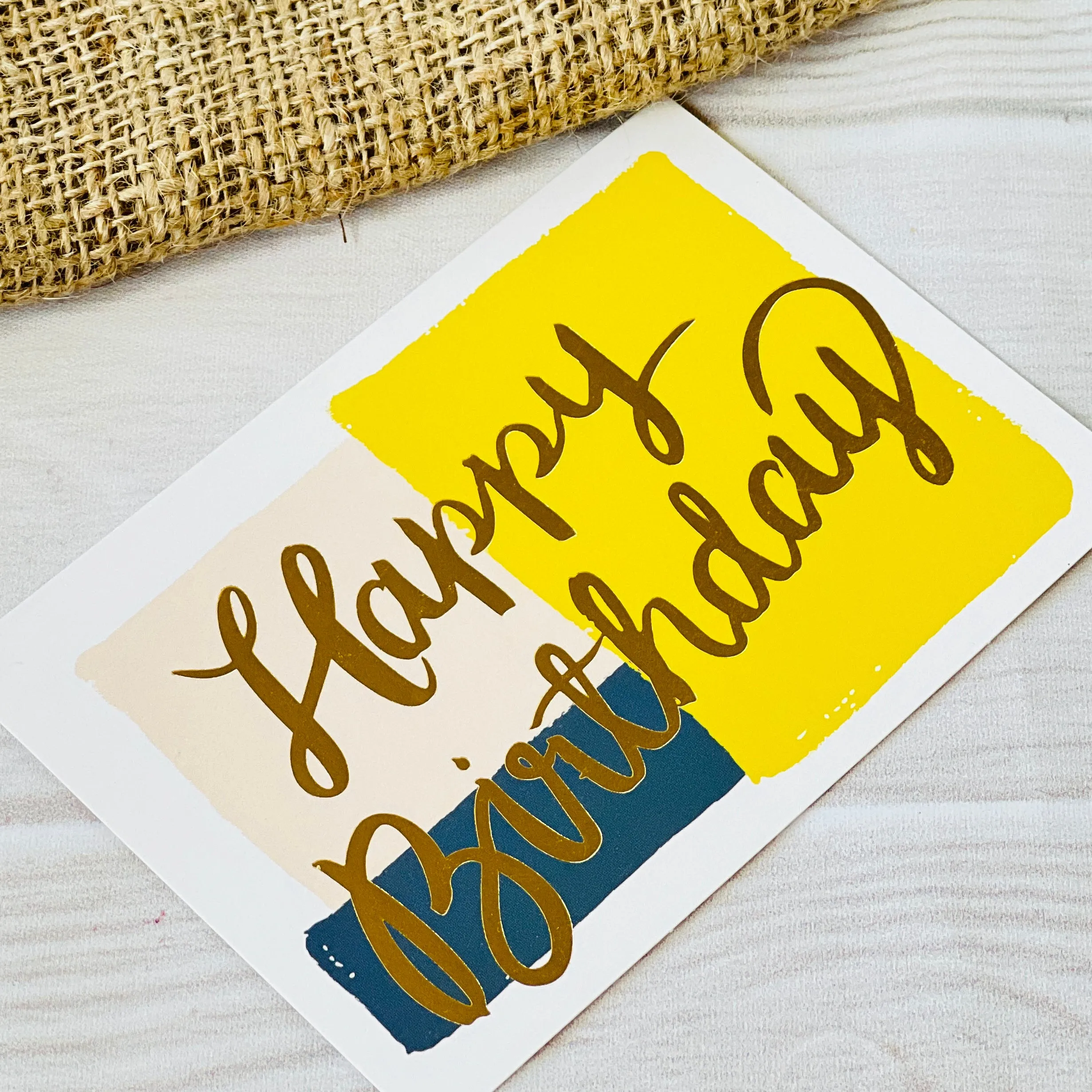 Happy Birthday Greeting Card with Gold Foiling