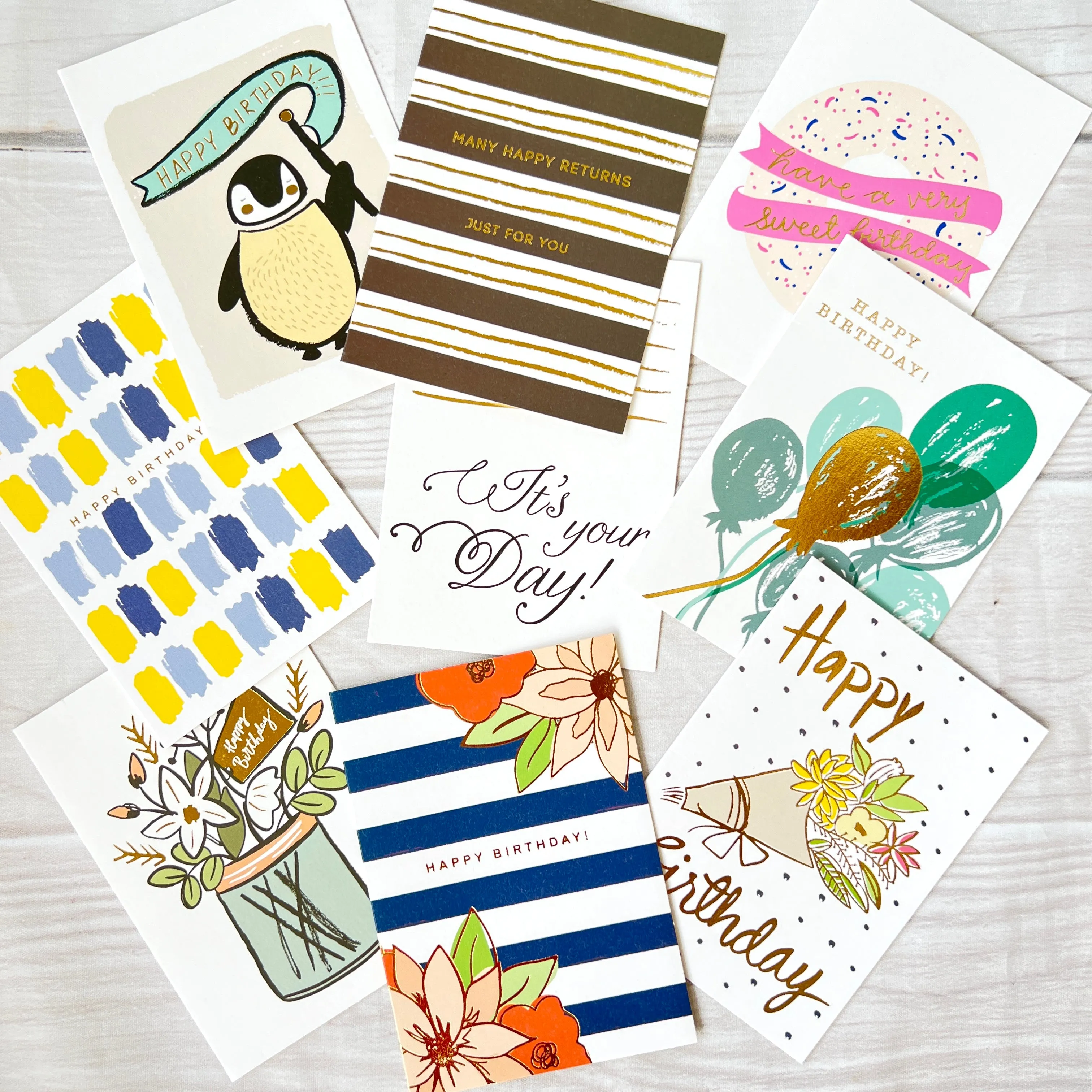 Happy Birthday Greeting Card with Gold Foiling