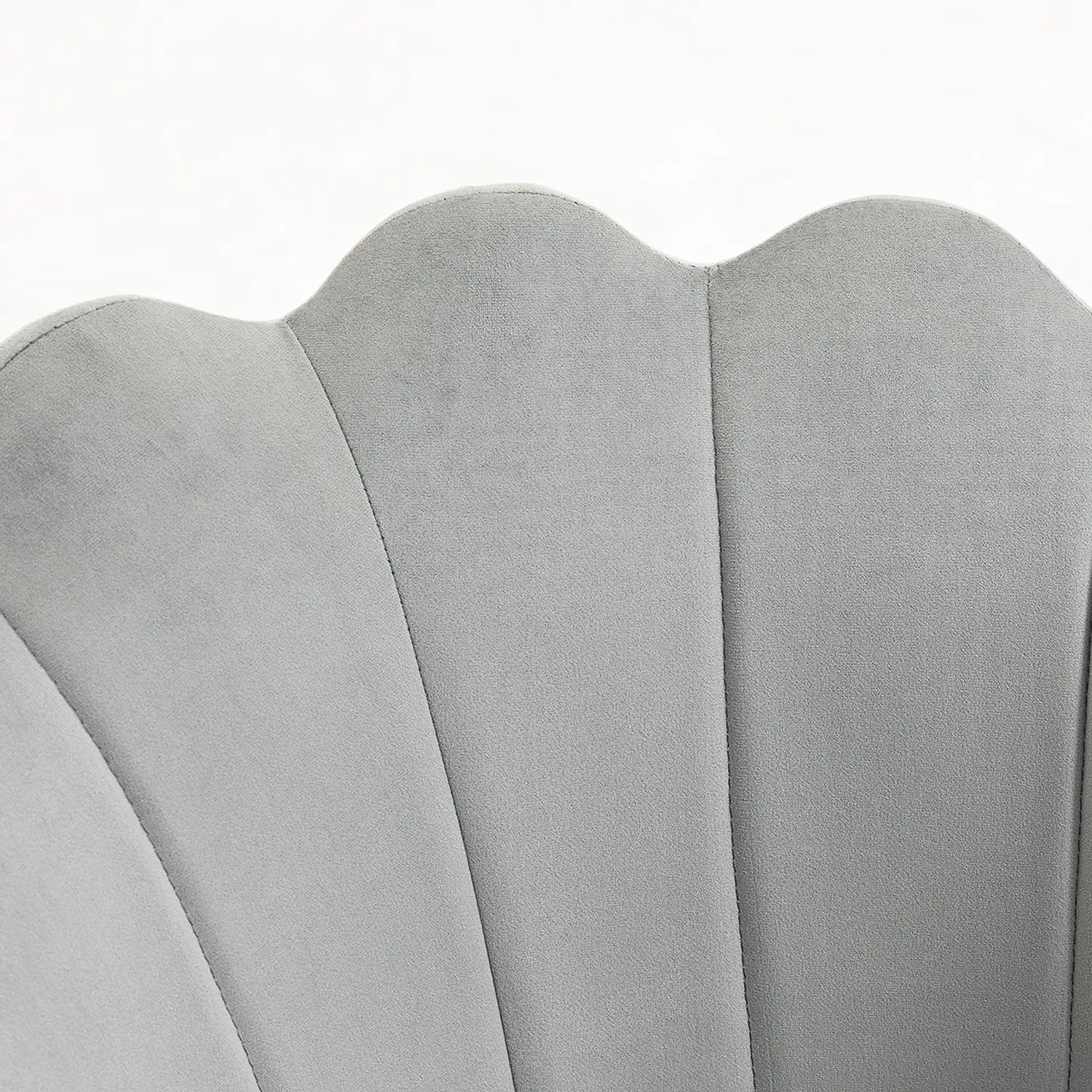 Hepburn Scalloped Swivel Chair (Grey Velvet)