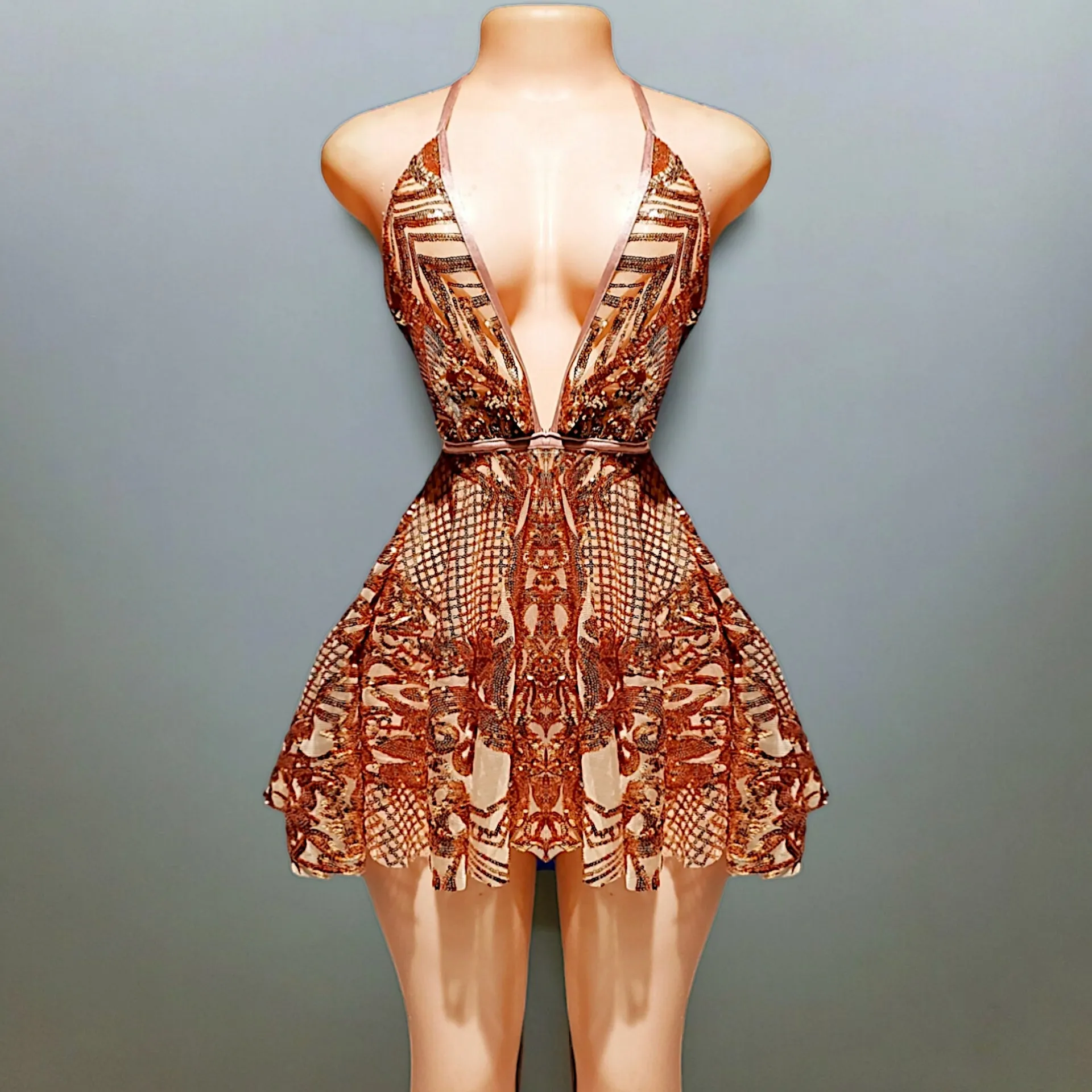 Jazzy sequin skater dress