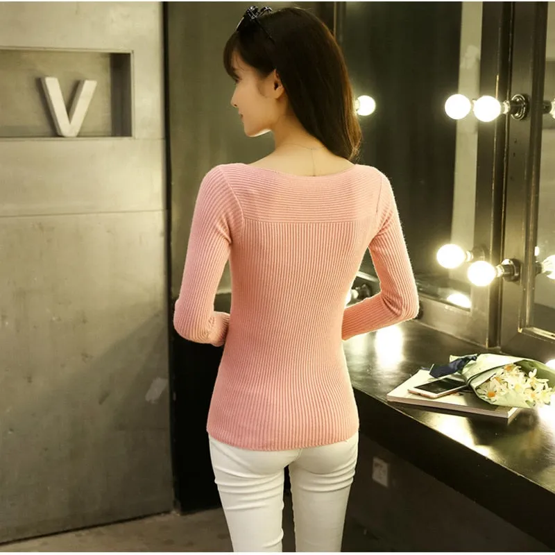 Ladies Boat Neck Knitted Sweater