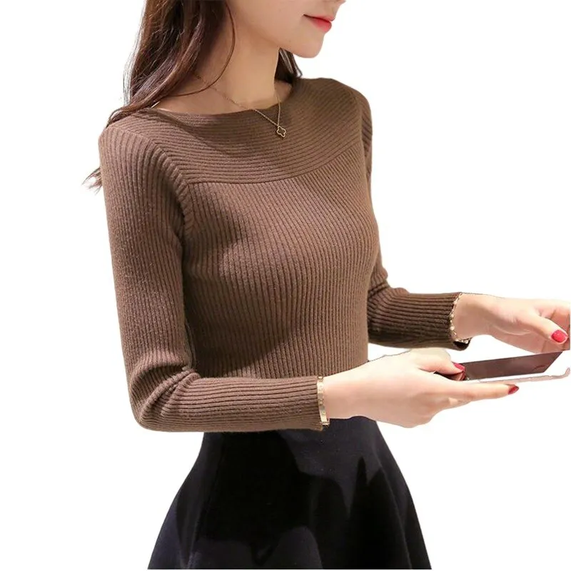 Ladies Boat Neck Knitted Sweater