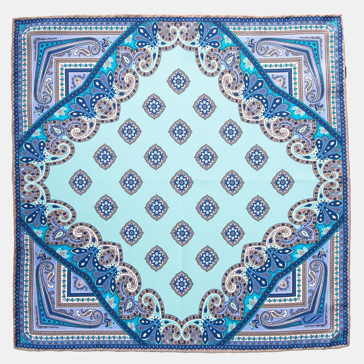 Lugano - Silk Pocket Square - Sea Blue