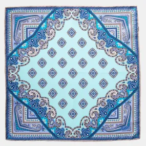 Lugano - Silk Pocket Square - Sea Blue