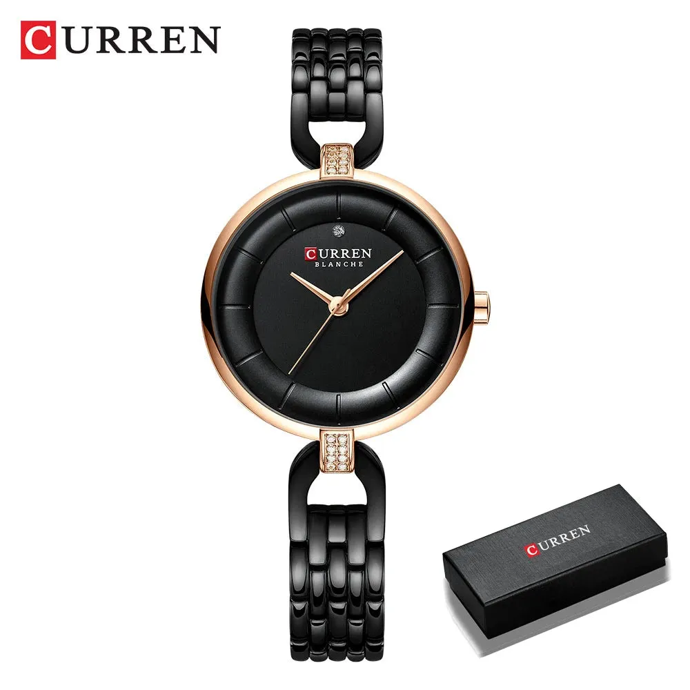 Luxury Brand CURREN Simple Casual Quartz Watches Women Silver Dress Wristwatch Female Clock Ladies Watch with Stainless Steel