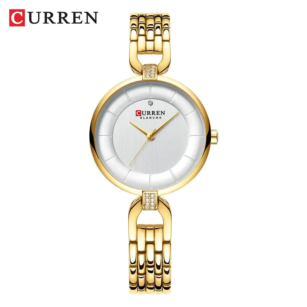 Luxury Brand CURREN Simple Casual Quartz Watches Women Silver Dress Wristwatch Female Clock Ladies Watch with Stainless Steel