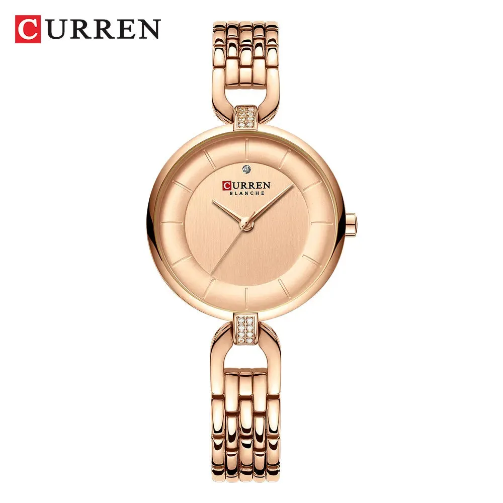 Luxury Brand CURREN Simple Casual Quartz Watches Women Silver Dress Wristwatch Female Clock Ladies Watch with Stainless Steel
