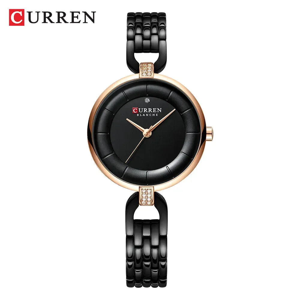 Luxury Brand CURREN Simple Casual Quartz Watches Women Silver Dress Wristwatch Female Clock Ladies Watch with Stainless Steel