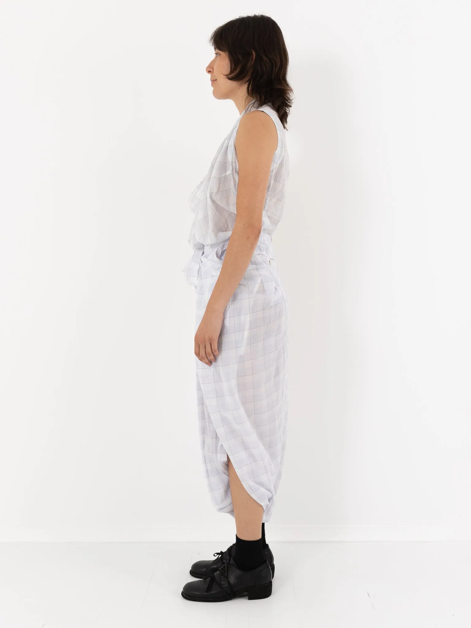 Marc LeBihan Sarouel Pant, White/Plaid