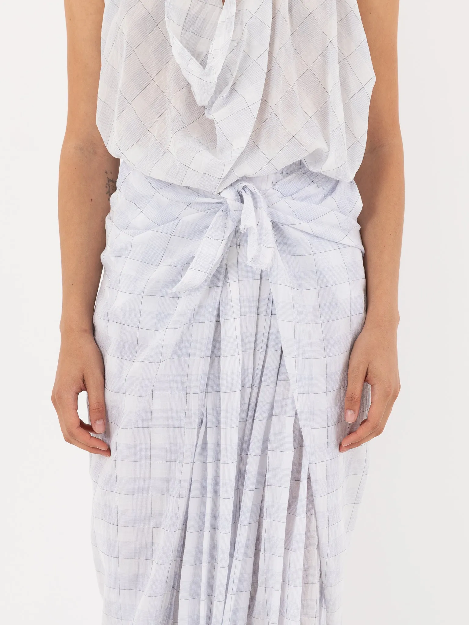 Marc LeBihan Sarouel Pant, White/Plaid