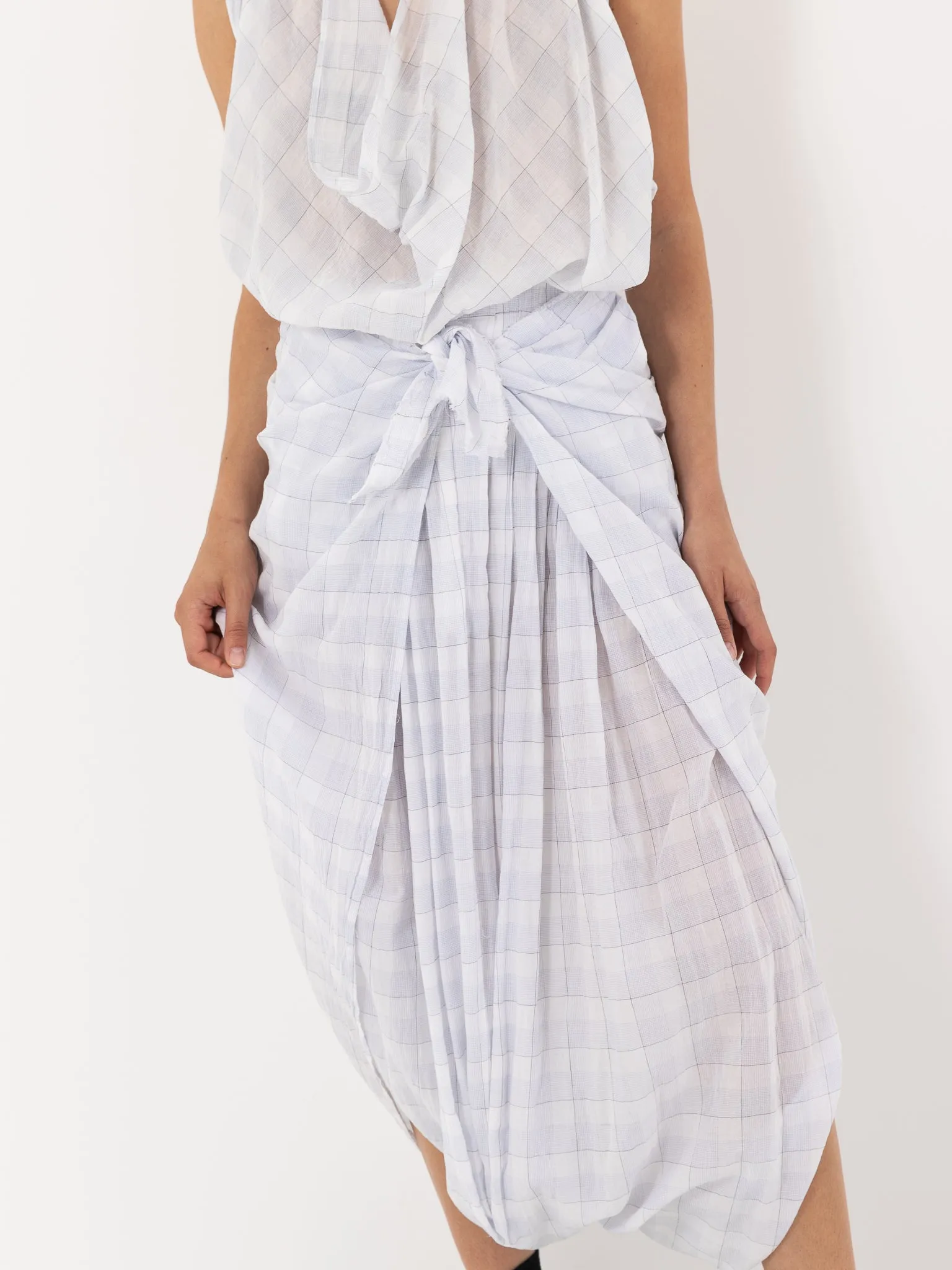 Marc LeBihan Sarouel Pant, White/Plaid