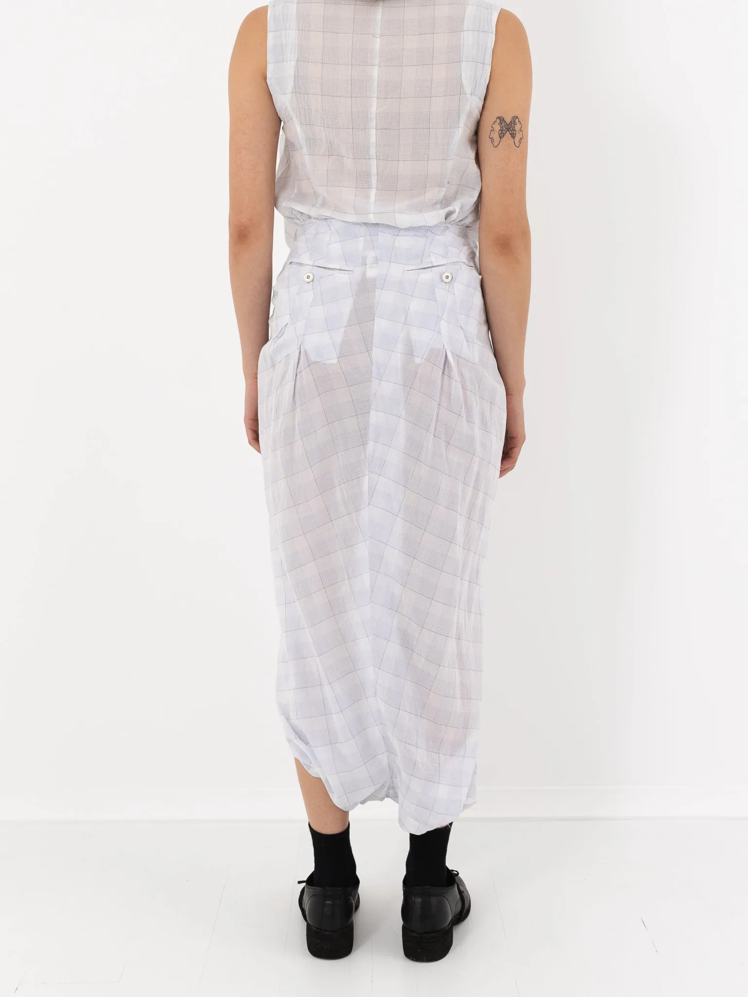 Marc LeBihan Sarouel Pant, White/Plaid