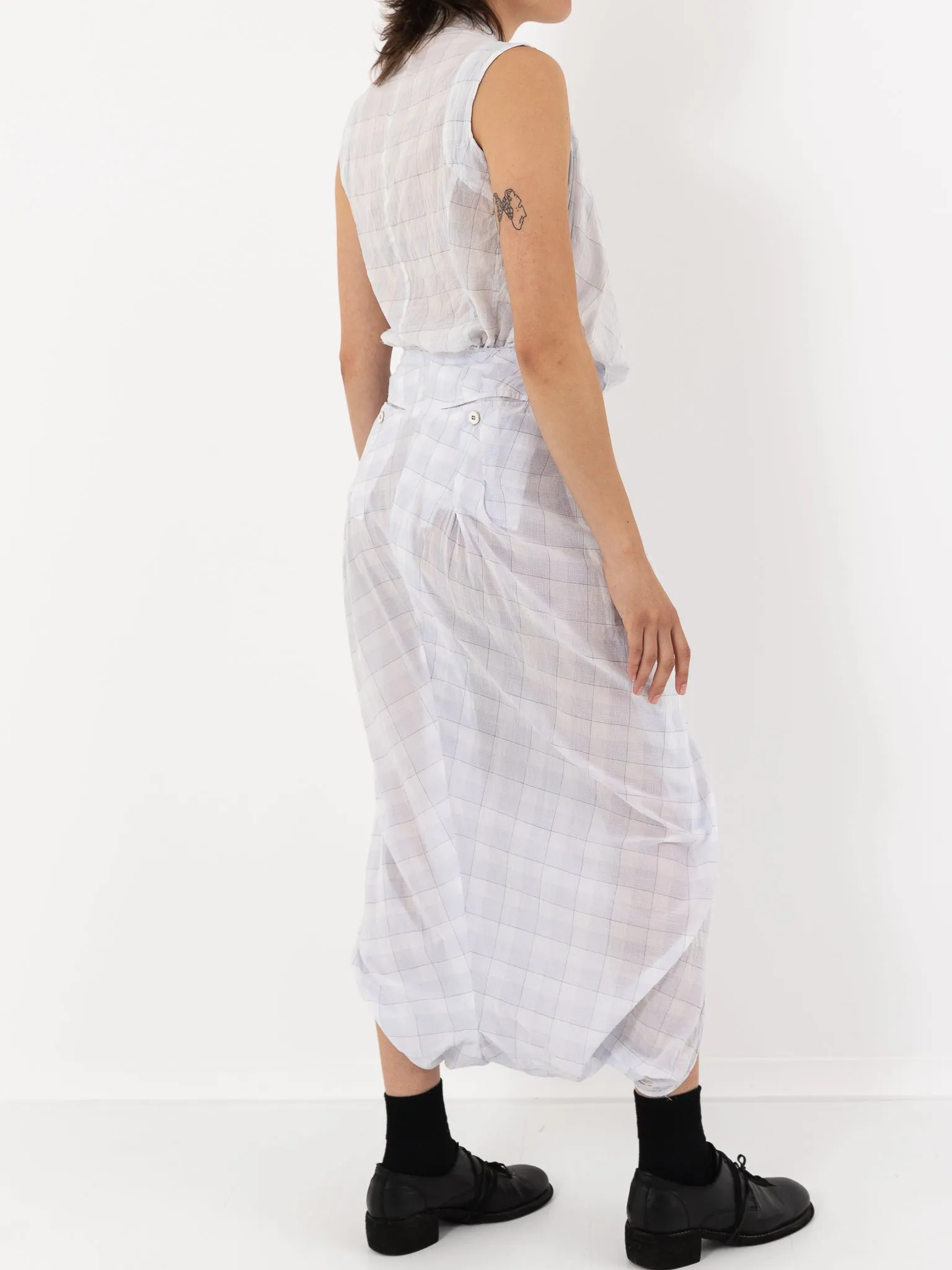 Marc LeBihan Sarouel Pant, White/Plaid