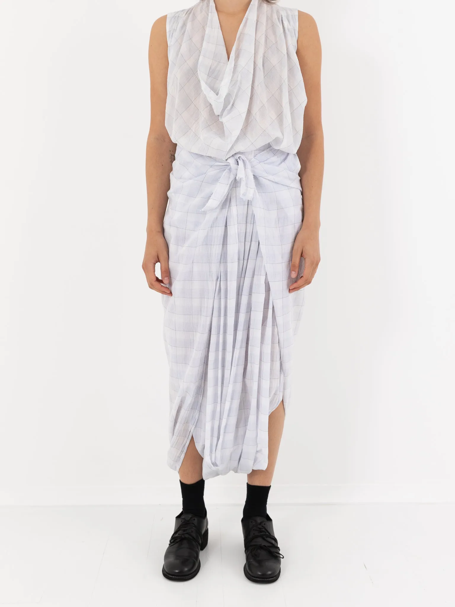 Marc LeBihan Sarouel Pant, White/Plaid