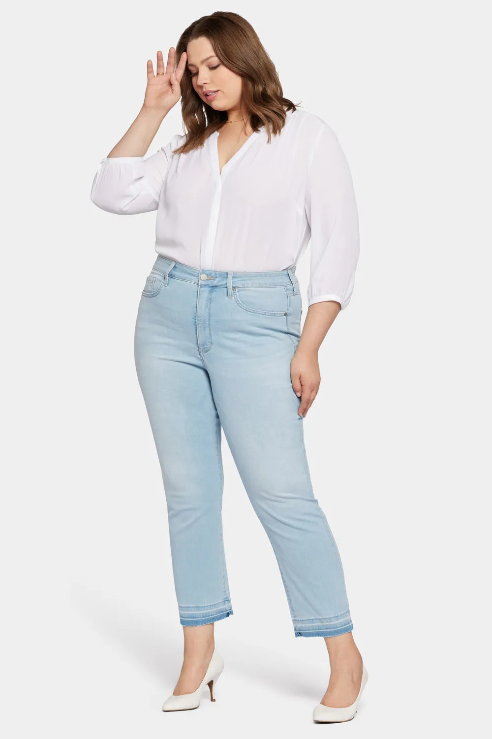 Marilyn Straight Ankle Jeans In Plus Size - Brightside