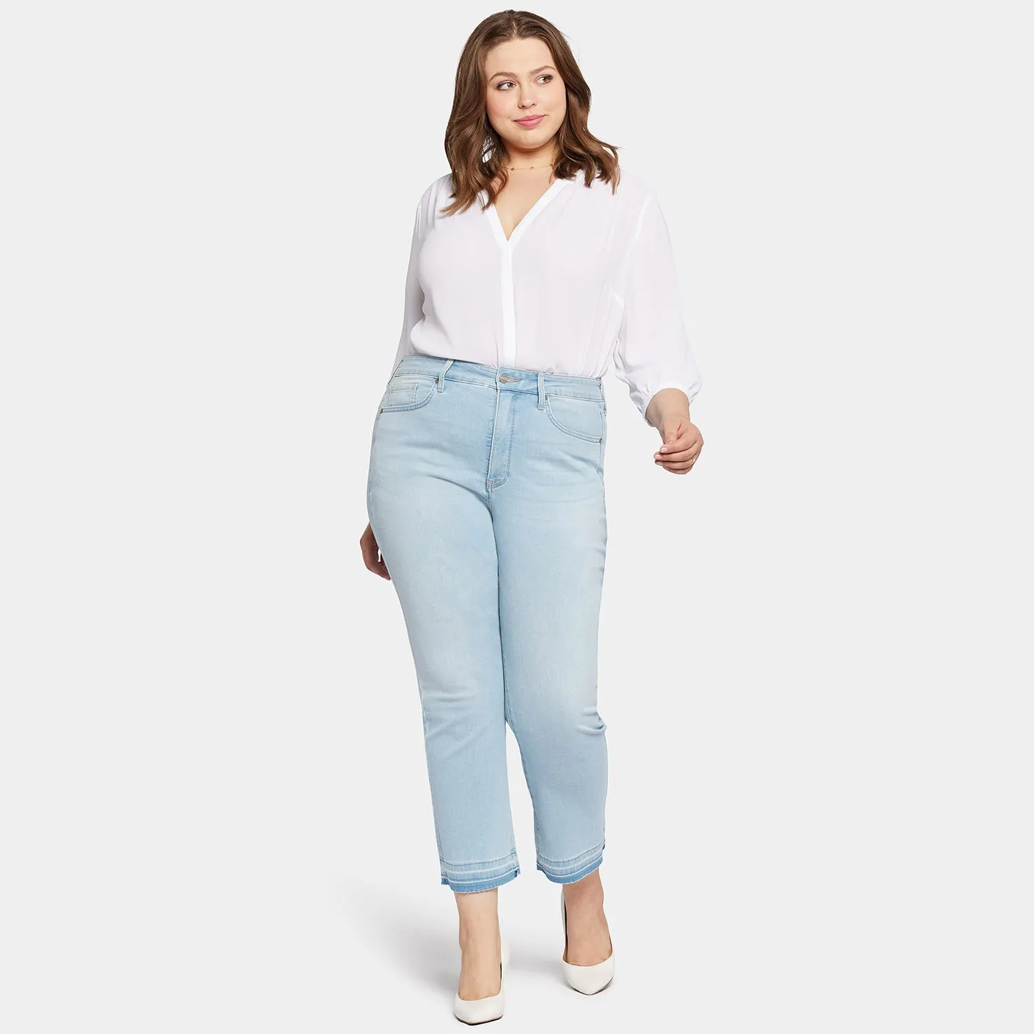 Marilyn Straight Ankle Jeans In Plus Size - Brightside
