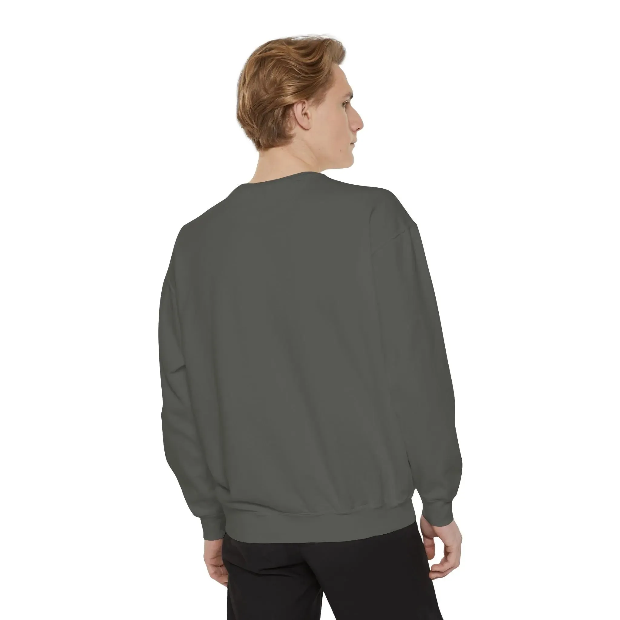 mens and women Garment-Dyed Sweatshirt - Fun Tropical Vibes with Peace Sign Design