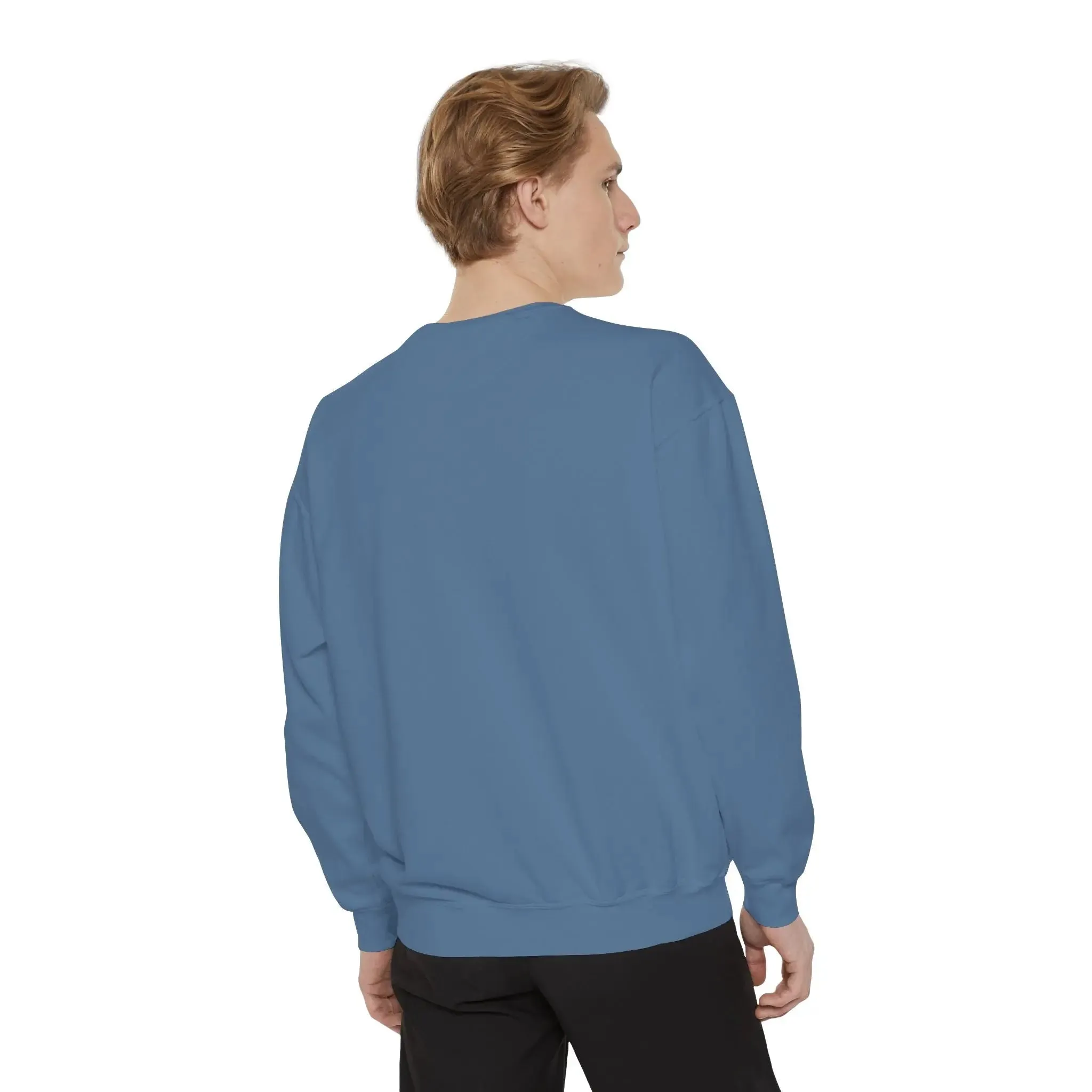 mens and women Garment-Dyed Sweatshirt - Fun Tropical Vibes with Peace Sign Design