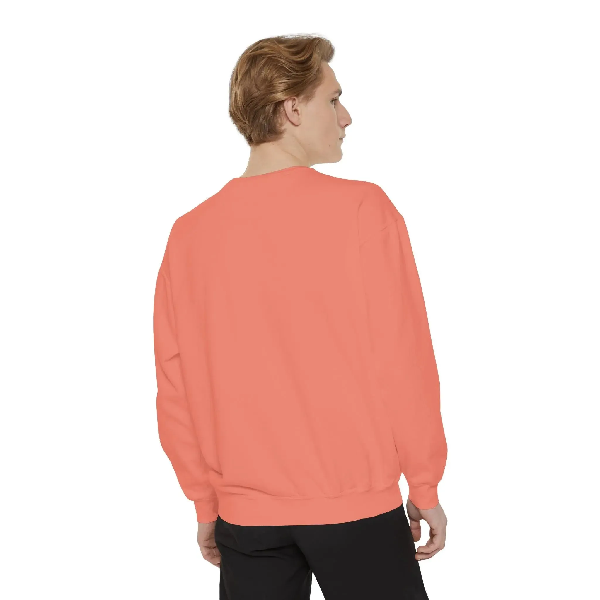 mens and women Garment-Dyed Sweatshirt - Fun Tropical Vibes with Peace Sign Design