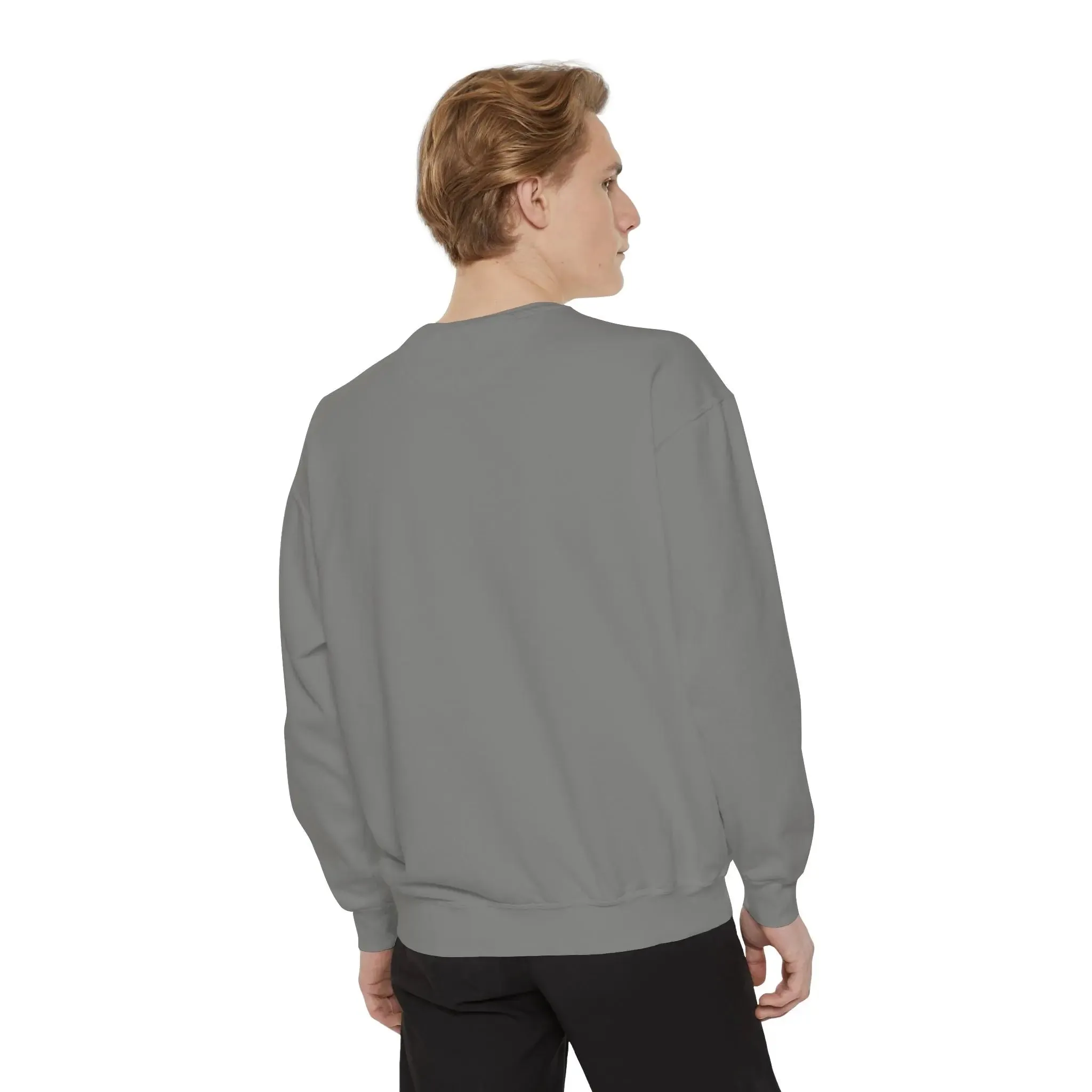 mens and women Garment-Dyed Sweatshirt - Fun Tropical Vibes with Peace Sign Design