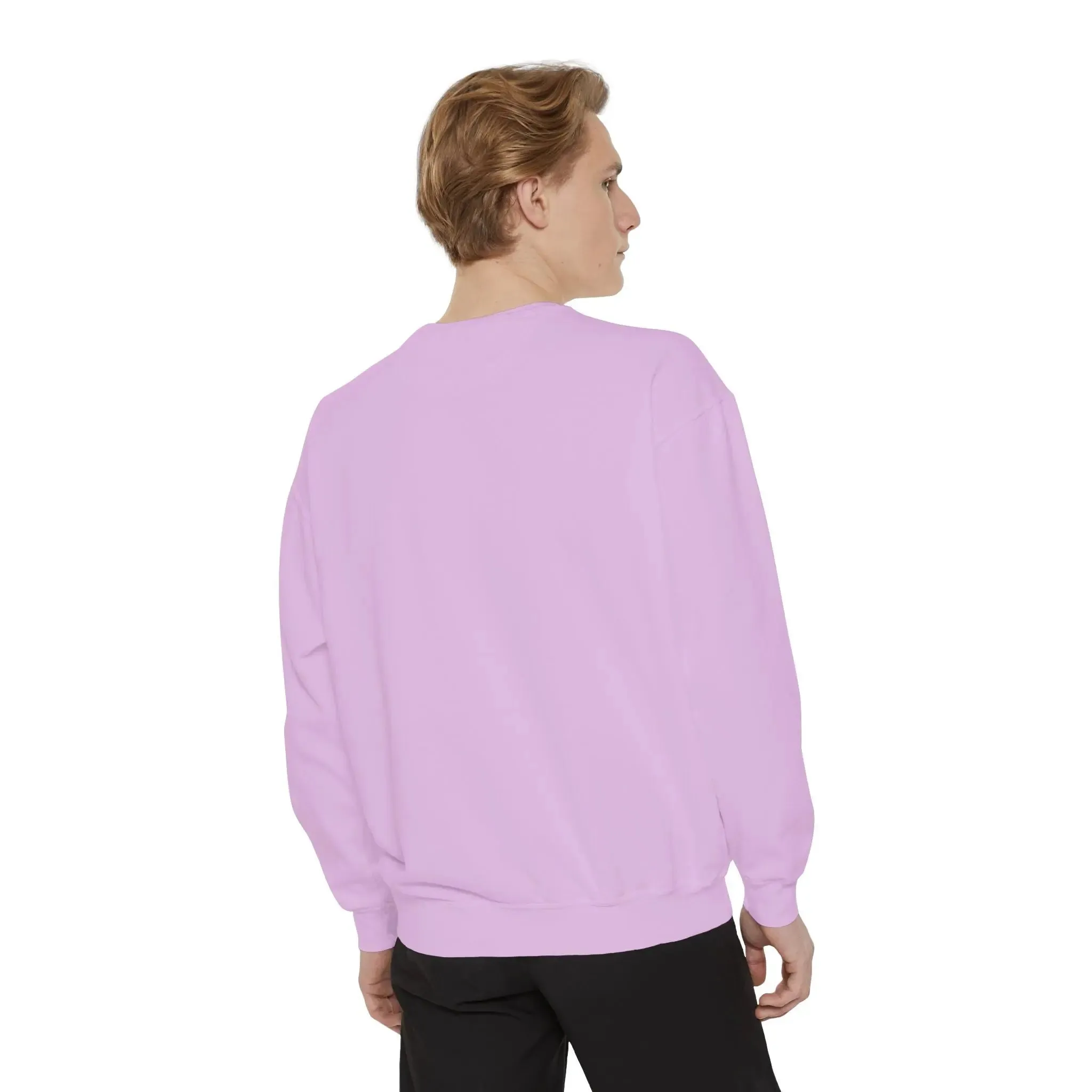 mens and women Garment-Dyed Sweatshirt - Fun Tropical Vibes with Peace Sign Design