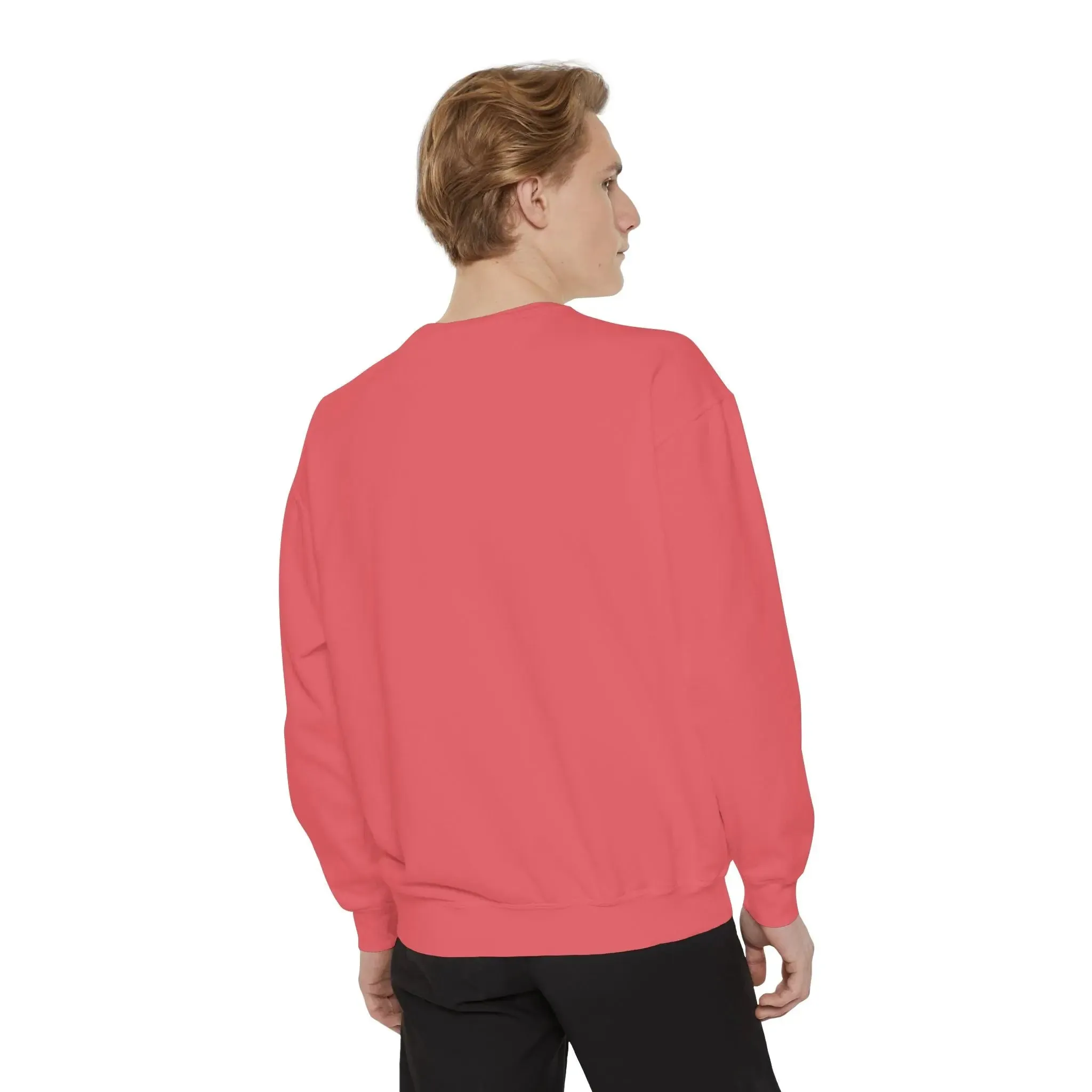 mens and women Garment-Dyed Sweatshirt - Fun Tropical Vibes with Peace Sign Design