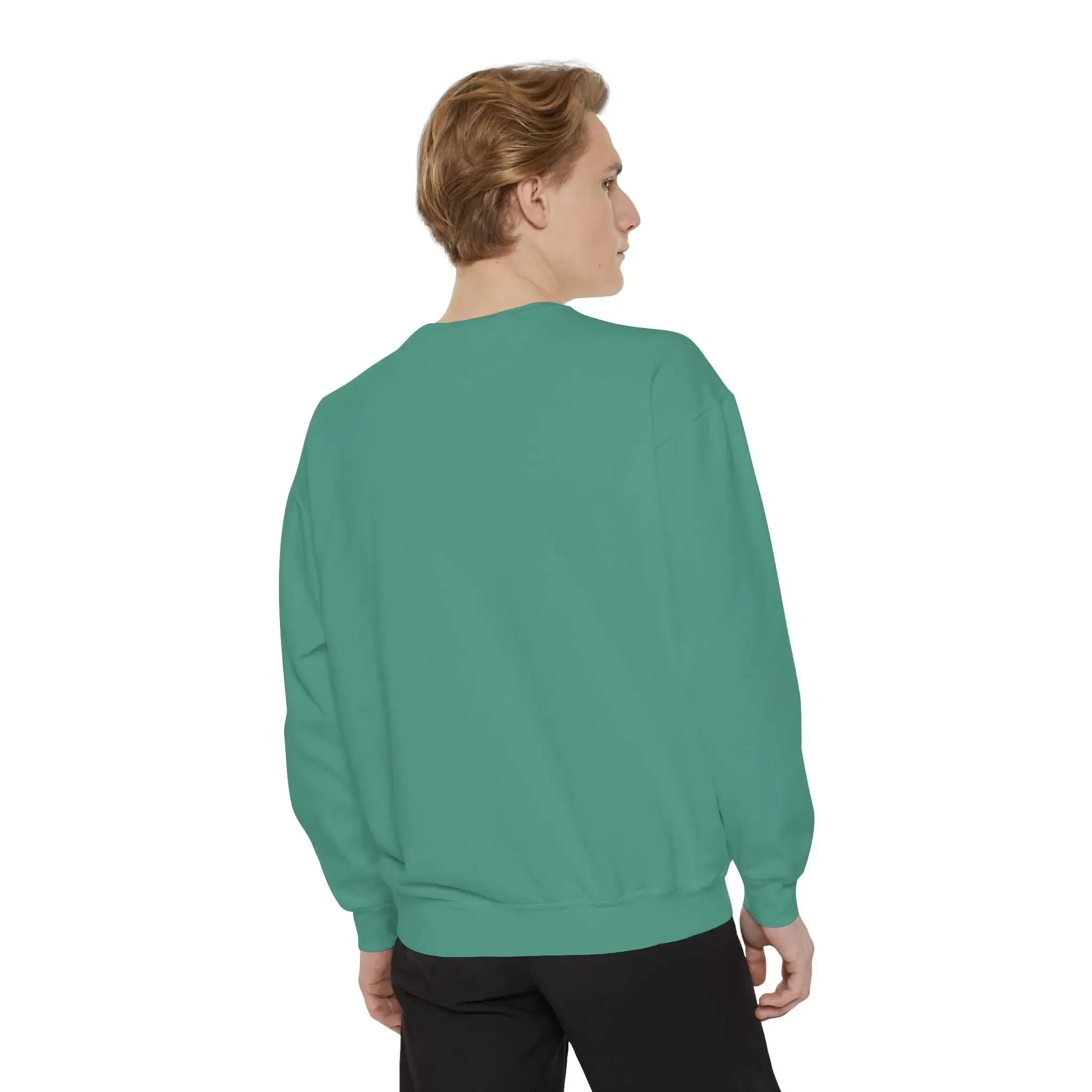 mens and women Garment-Dyed Sweatshirt - Fun Tropical Vibes with Peace Sign Design