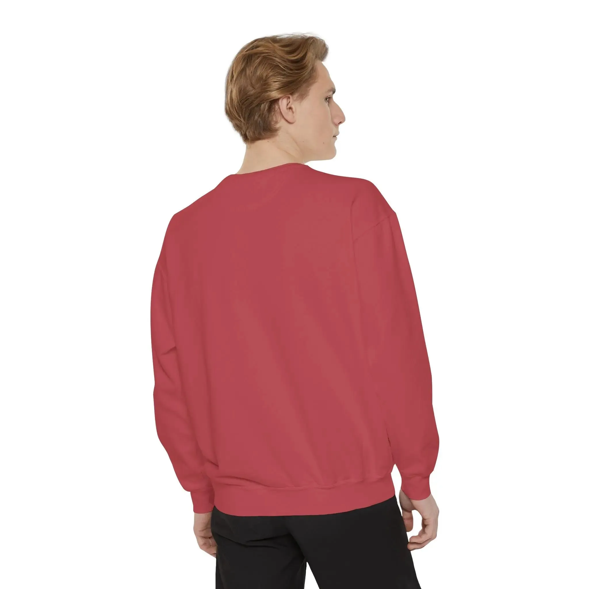 mens and women Garment-Dyed Sweatshirt - Fun Tropical Vibes with Peace Sign Design