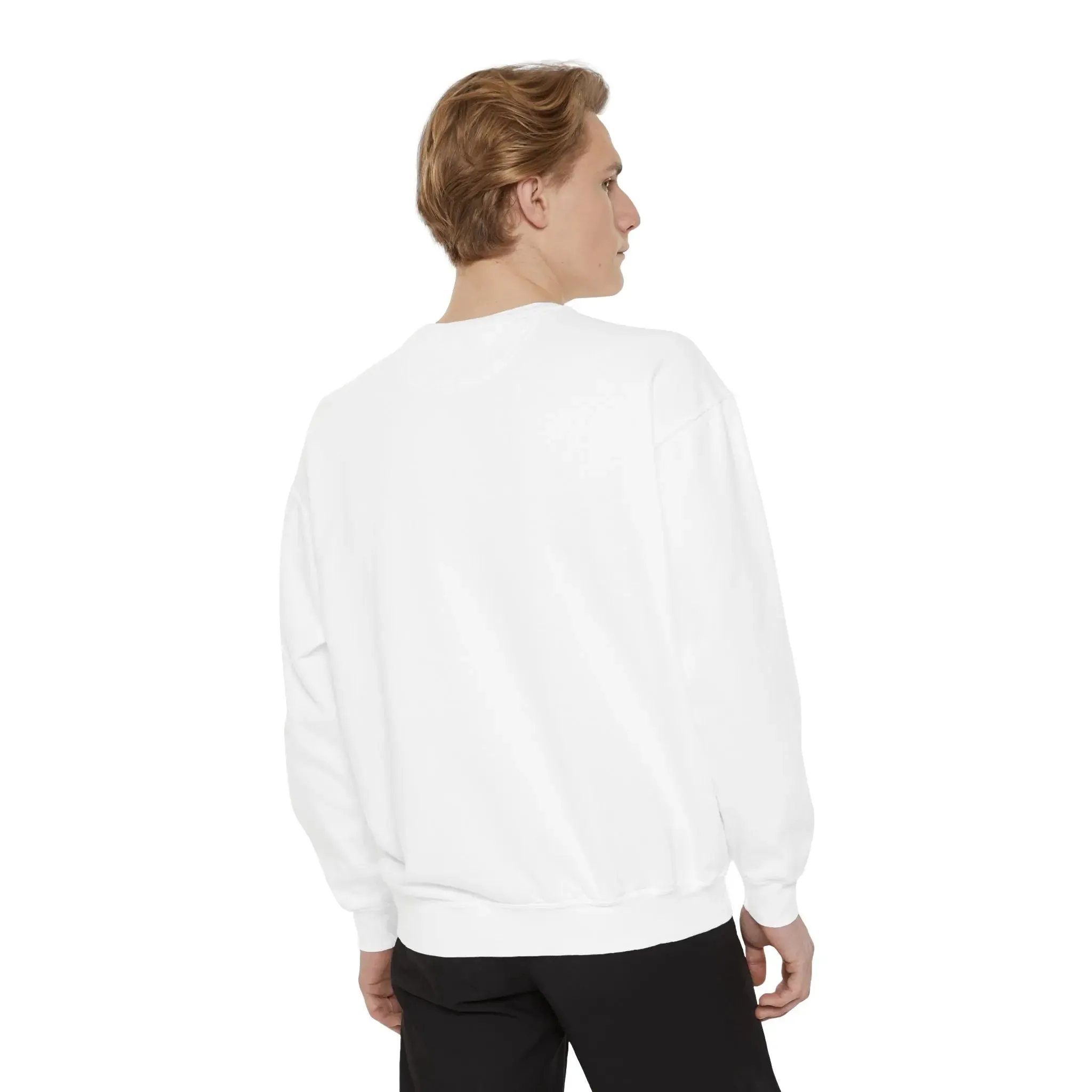 mens and women Garment-Dyed Sweatshirt - Fun Tropical Vibes with Peace Sign Design
