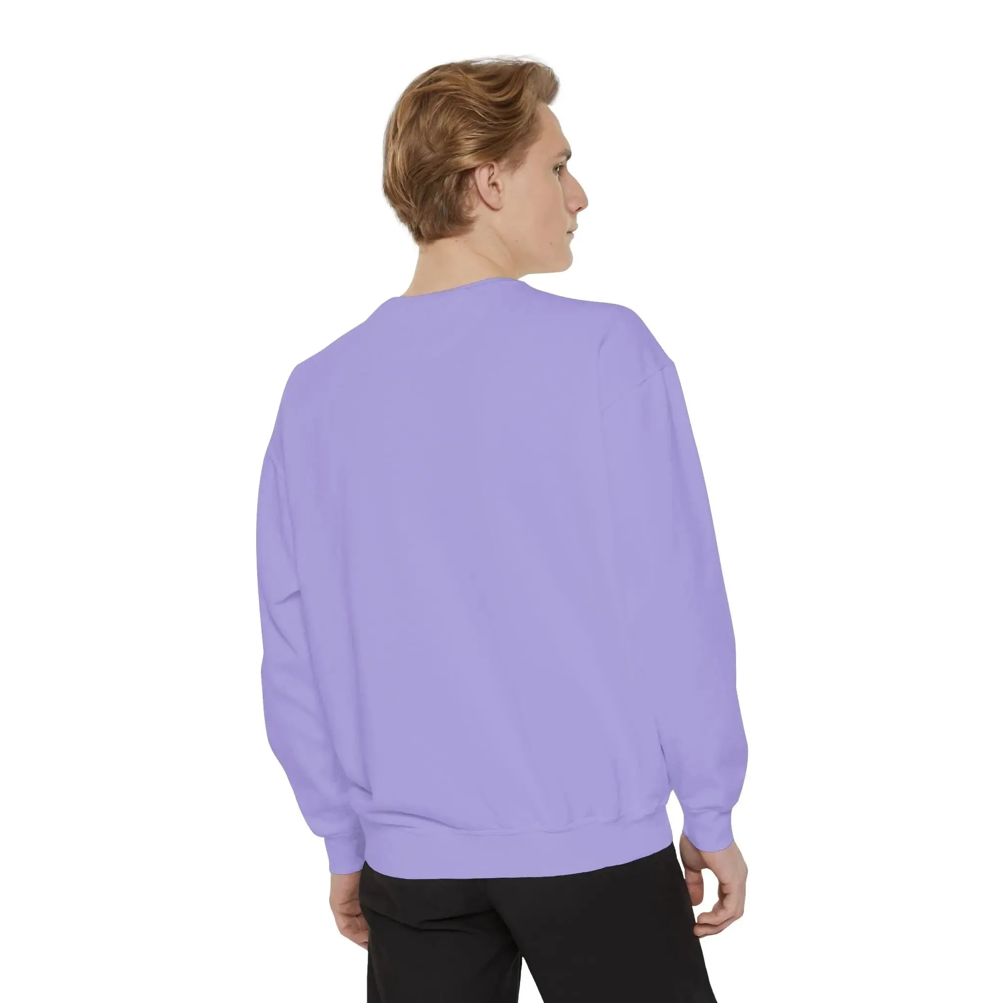 mens and women Garment-Dyed Sweatshirt - Fun Tropical Vibes with Peace Sign Design
