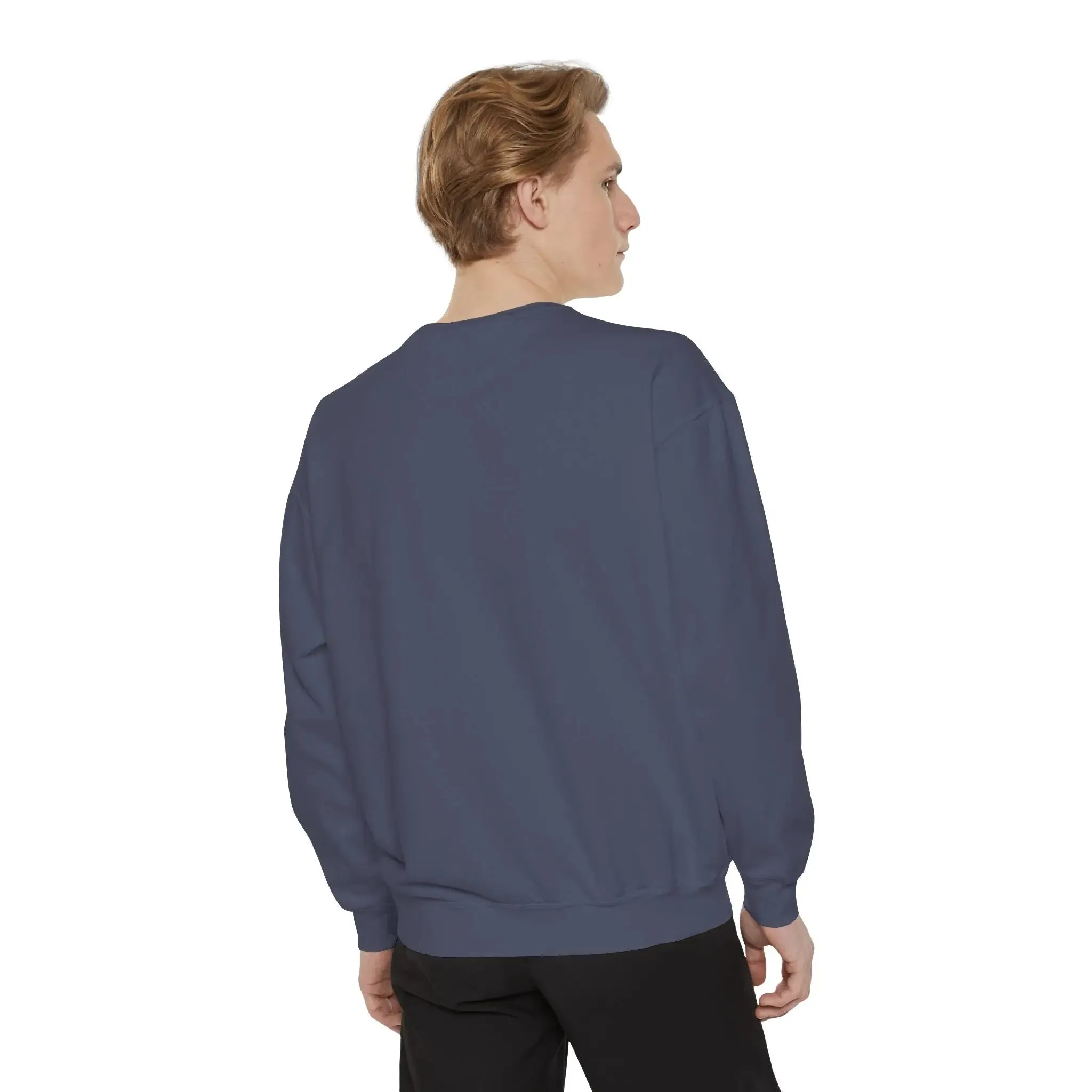 mens and women Garment-Dyed Sweatshirt - Fun Tropical Vibes with Peace Sign Design