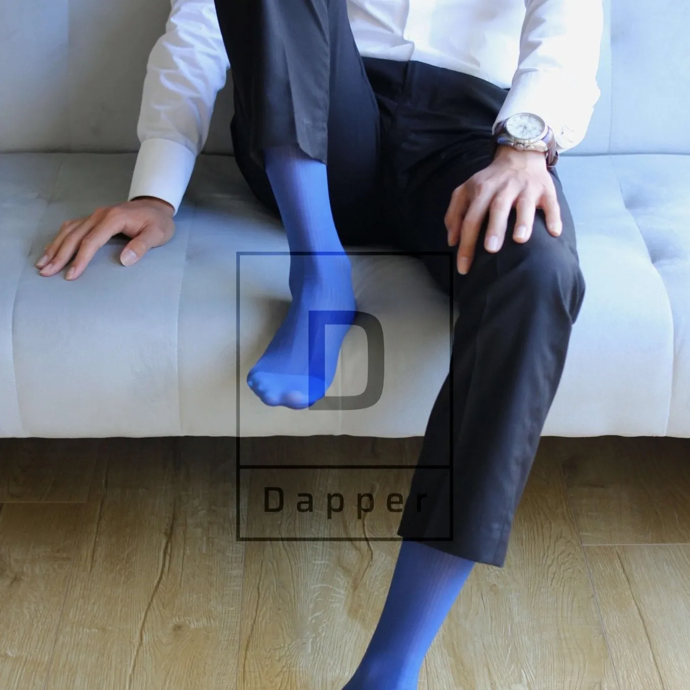 Men's Fine-Striped Business Dress Socks