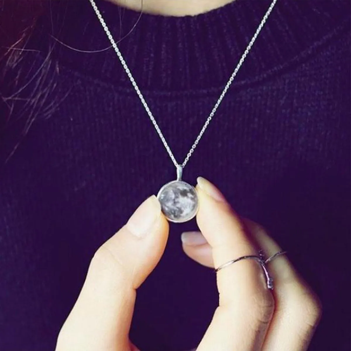 Mini Glow in the Dark Moon Pendant