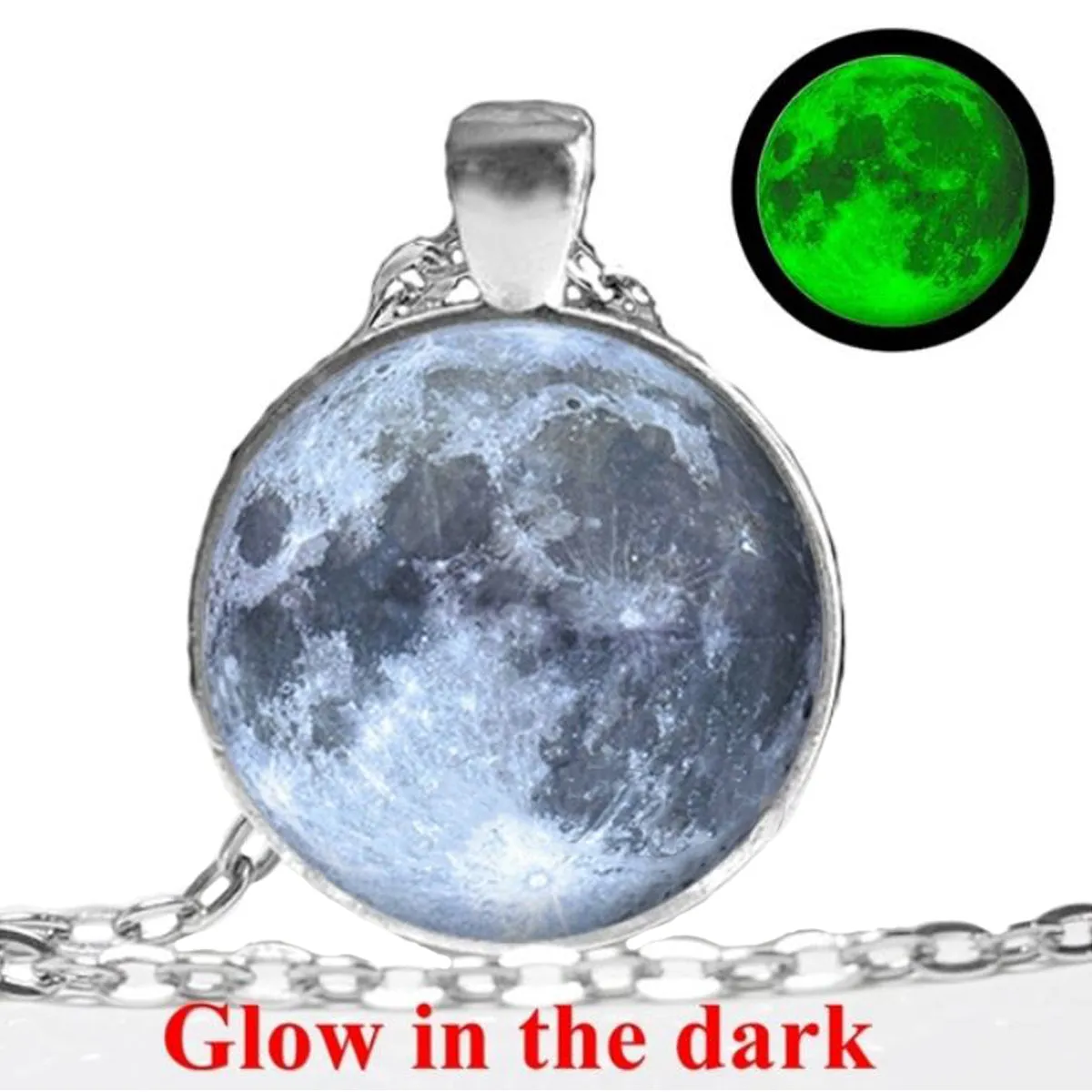Mini Glow in the Dark Moon Pendant