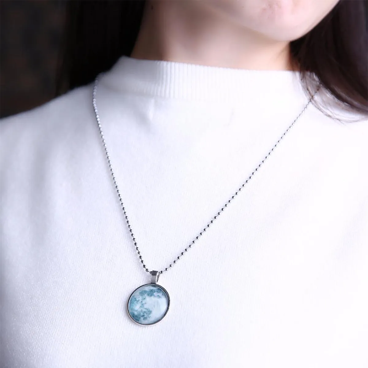 Mini Glow in the Dark Moon Pendant