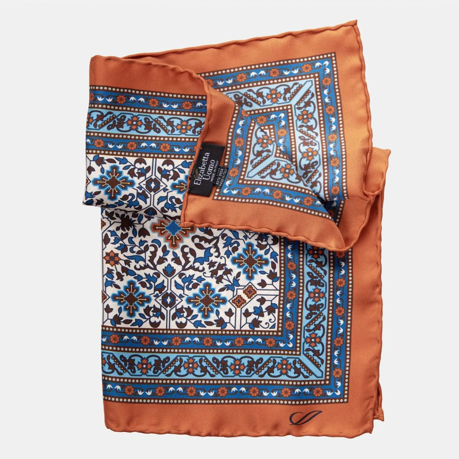Modena - Silk Pocket Square - Rust