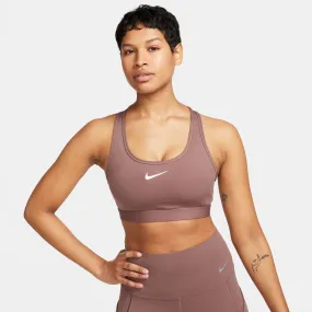 Nike Women's Swoosh Medium Support Bra Smokey Mauve / White