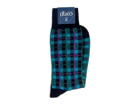 Plaid Socks Black & Green