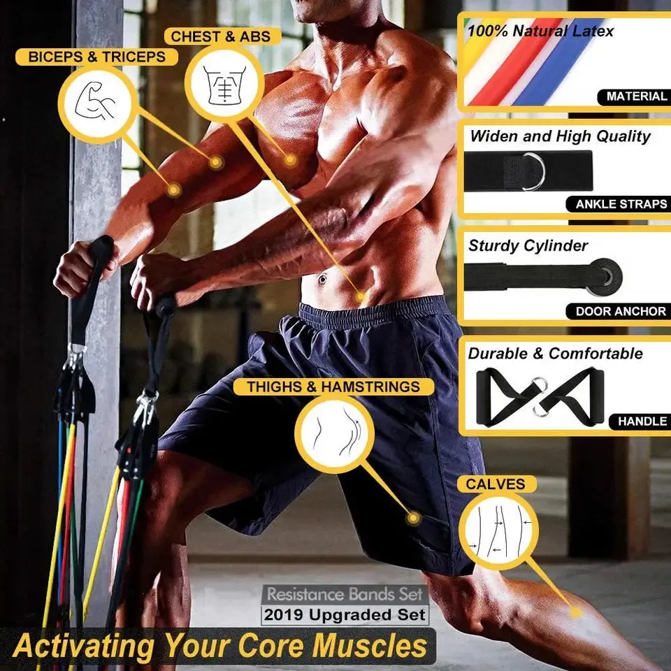 Portable Resistance Bands With Handles, Resistance Tubes